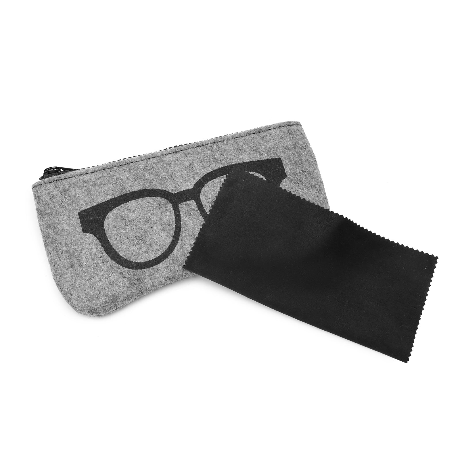 Soft Felt Glasses Case - Grey And Black