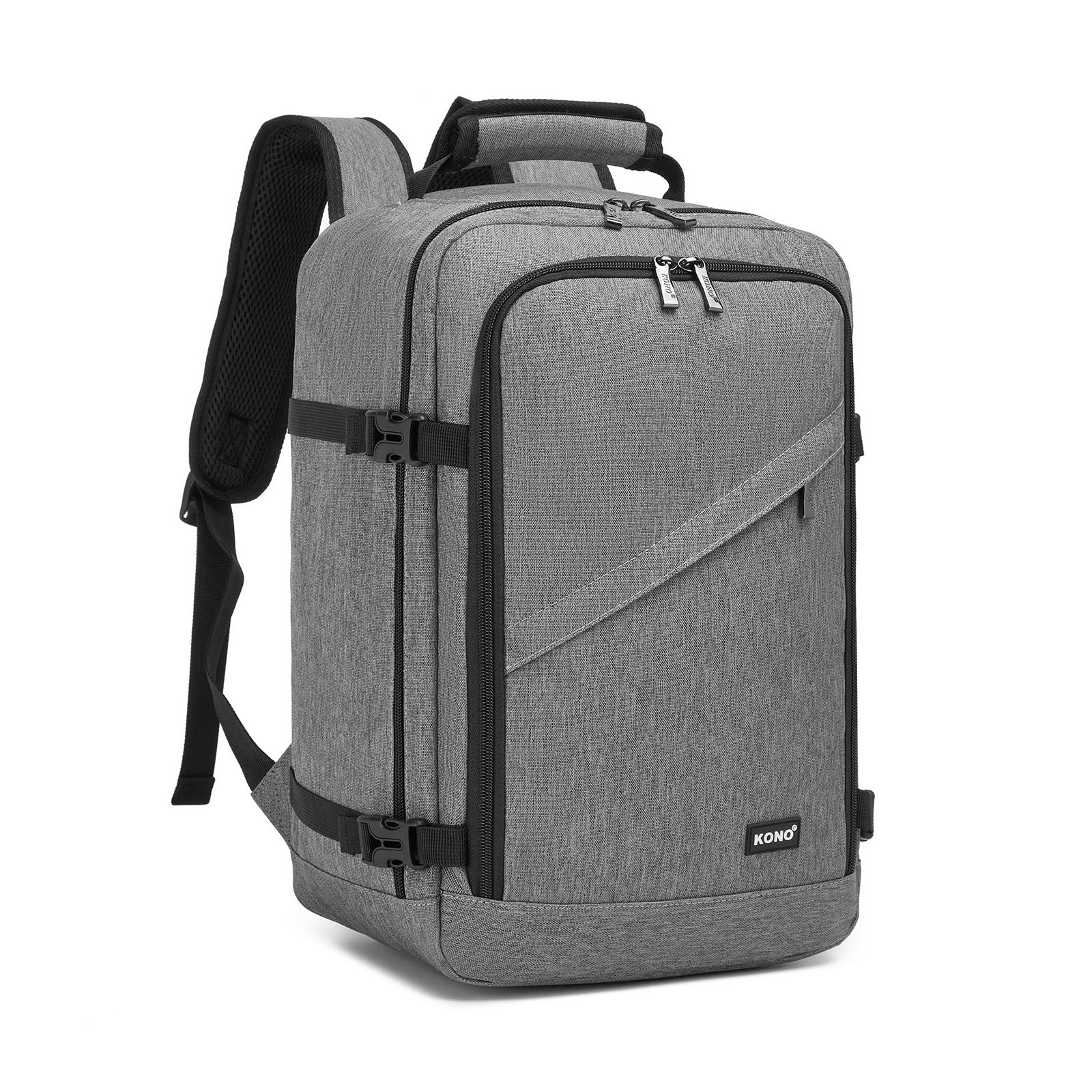 Kono Multi-purpose Business Carry-On Backpack–Fits 15.6" Laptop, Ideal for Work, Travel & Daily Commute - Grey