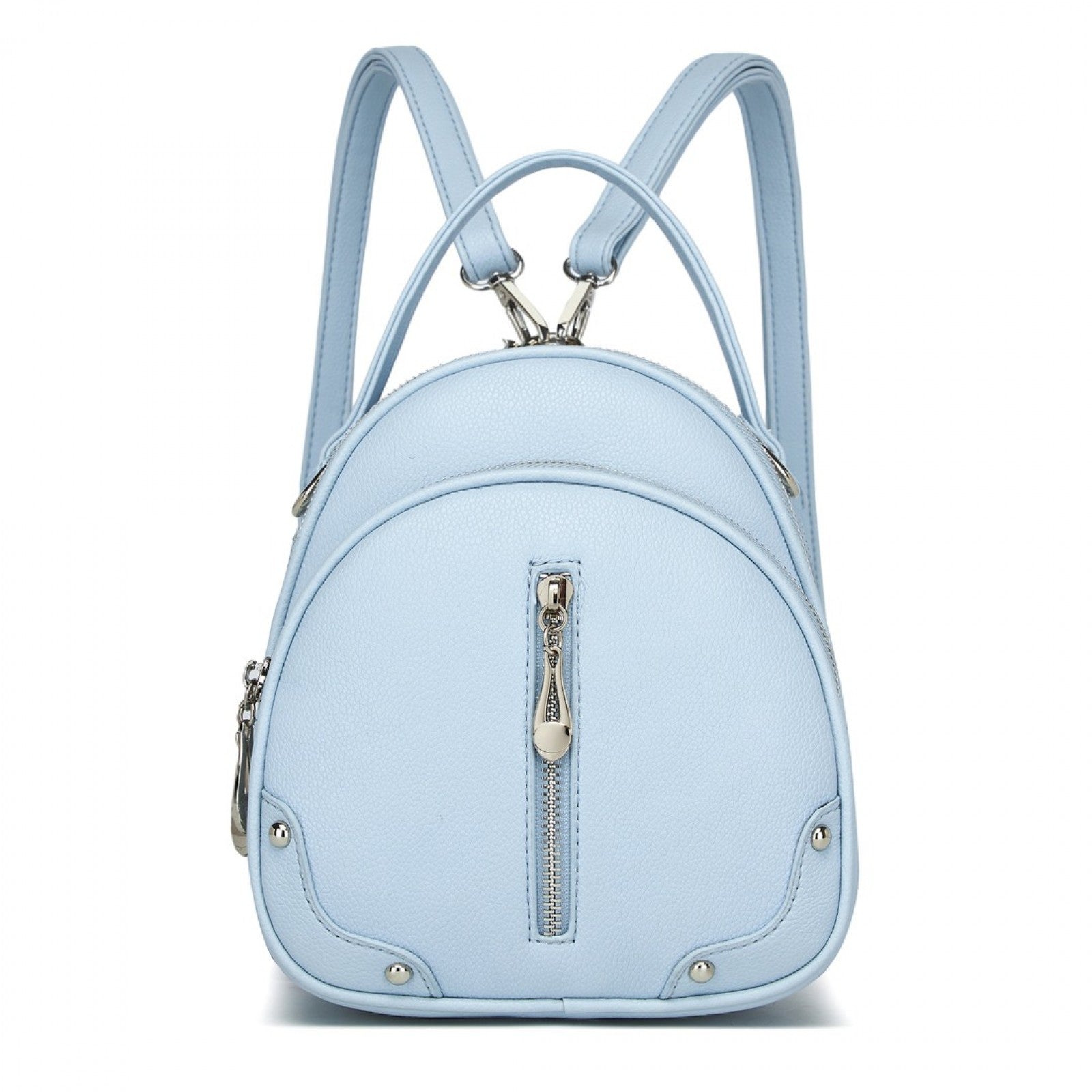 Miss Lulu Convertible Mini Backpack for Women - PU Leather 3-in-1 Small Handbag, Crossbody Bag & Shoulder Backpack - Blue