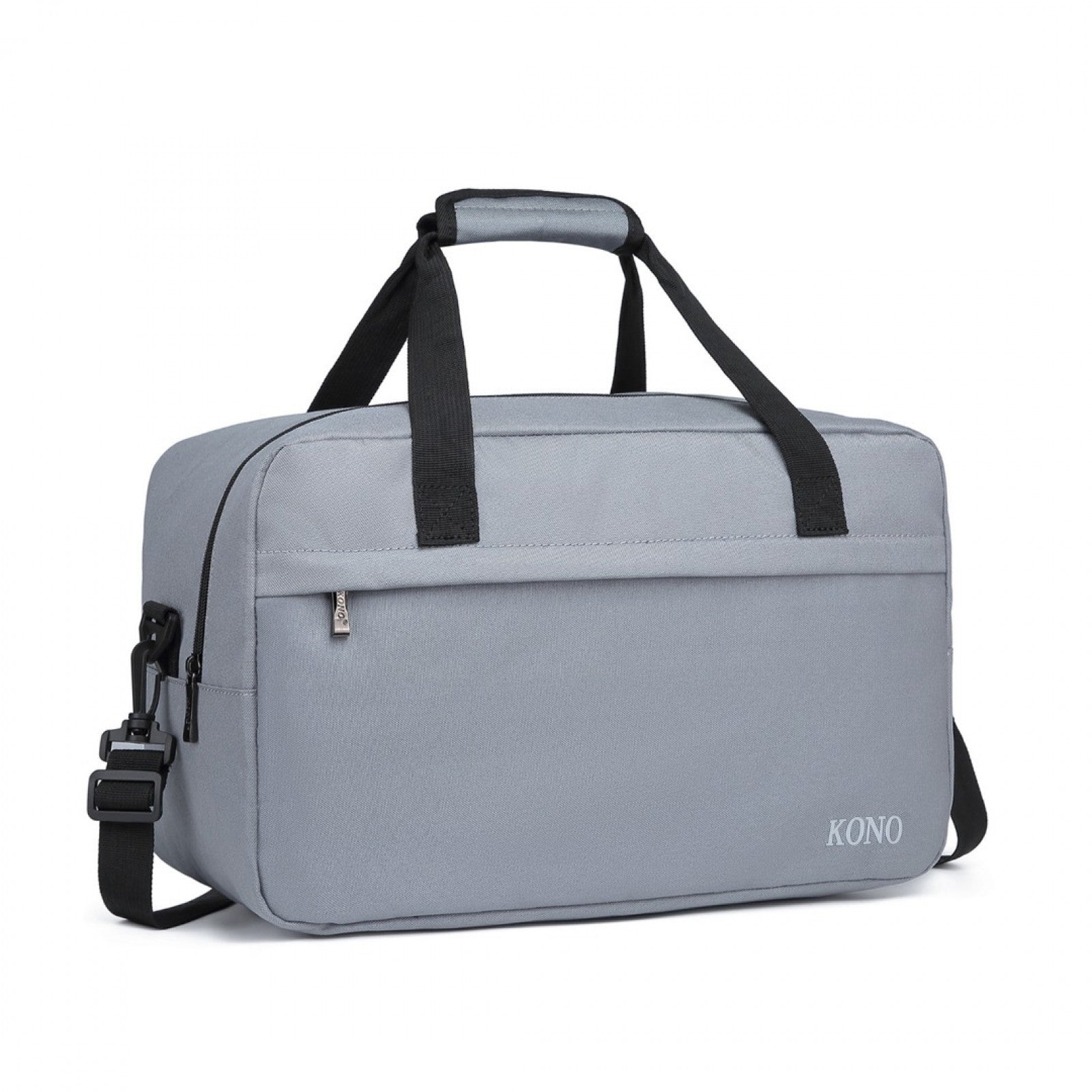 Kono Lightweight Multi Purpose Unisex Sports Travel Duffel Bag - Light Grey
