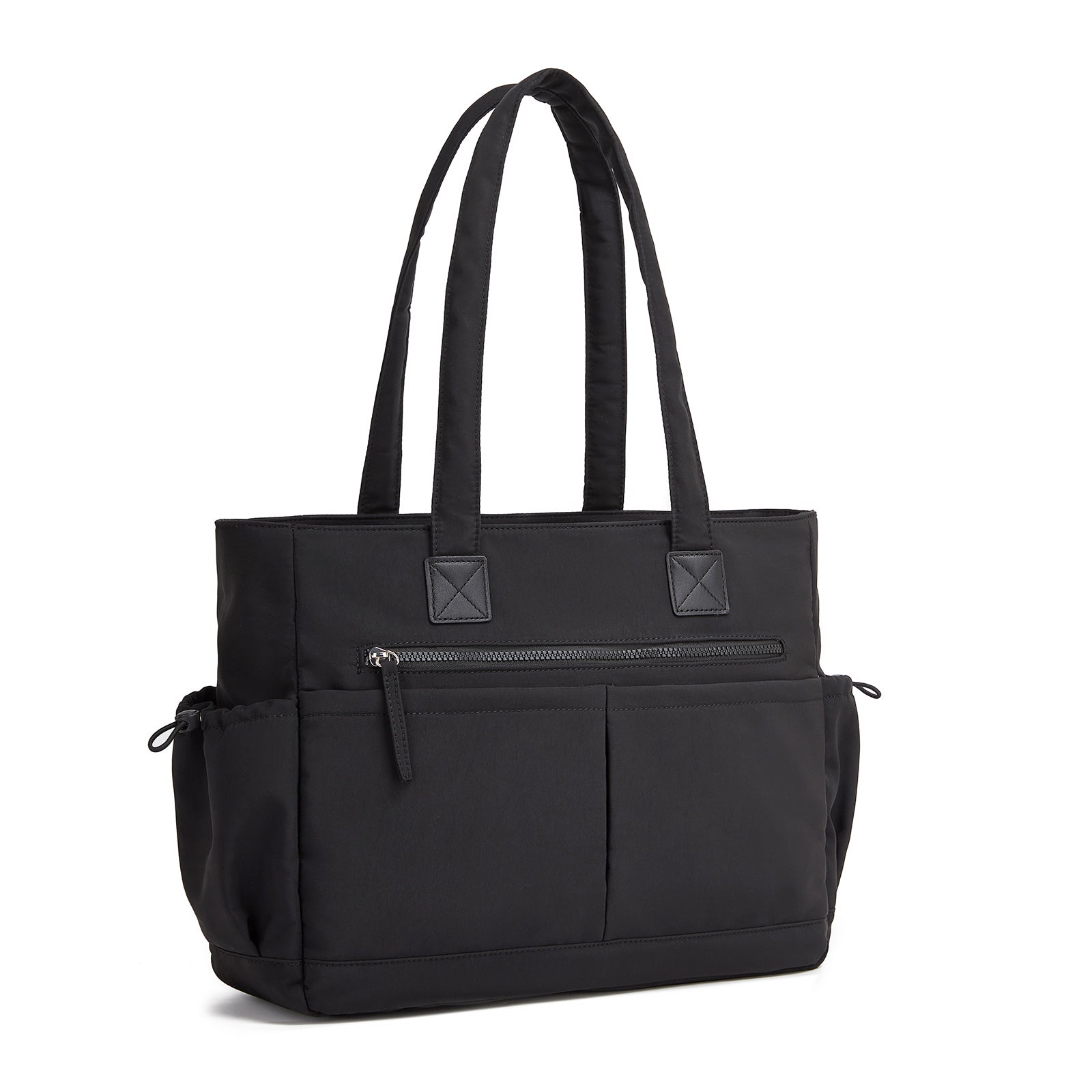 Miss Lulu Chic Roomy Ladies Shoulder Tote Bag, with 15.6-inch Laptop Sleeve and Luggage Strap for Daily Use - Black