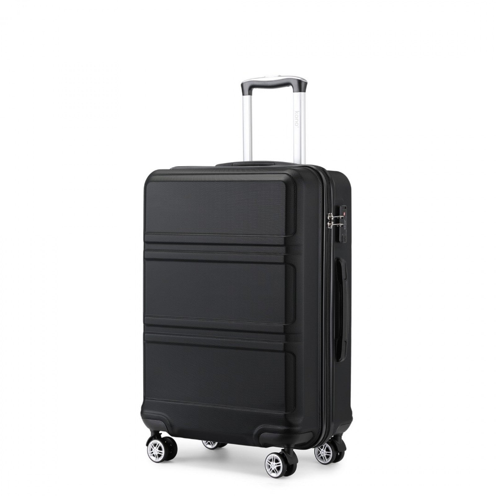 Kono ABS 28 Inch Sculpted Horizontal Design Suitcase - Black