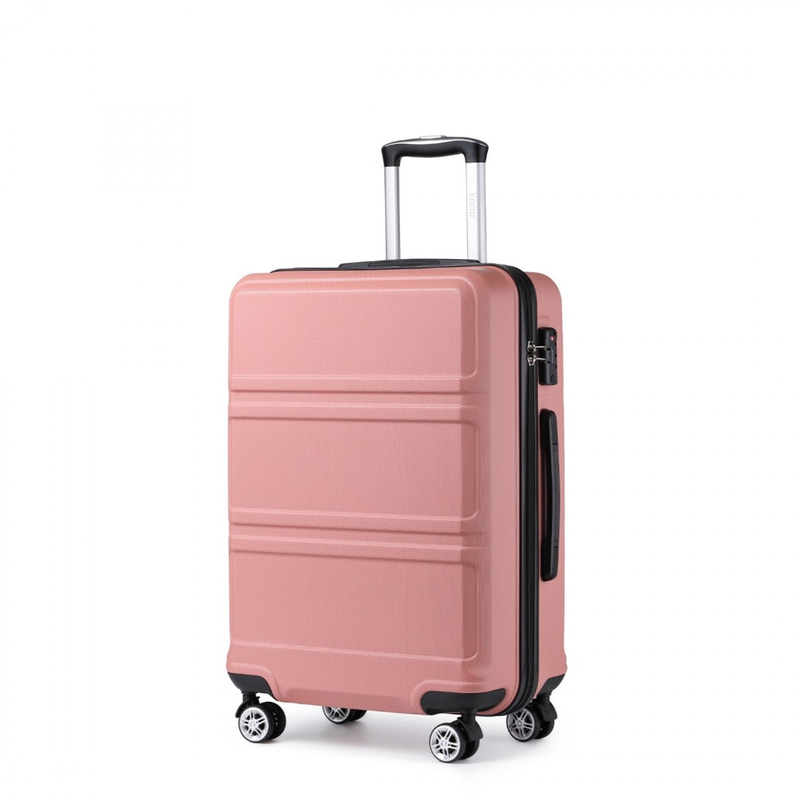 Kono ABS 20 Inch Sculpted Horizontal Design Cabin Luggage - Nude