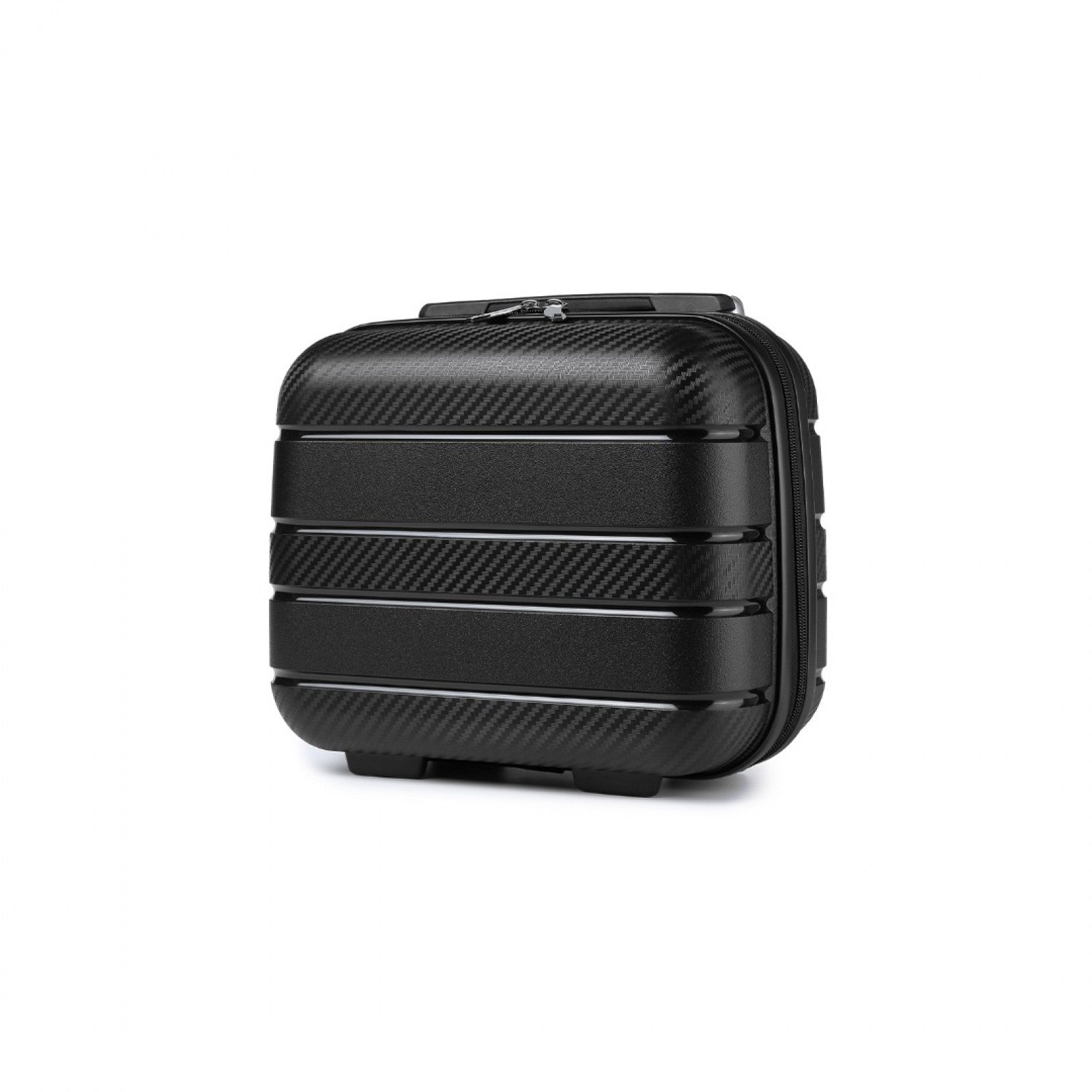 Kono 14 Inch Multi Texture Hard Shell PP Vanity Case - Classic Collection - Black