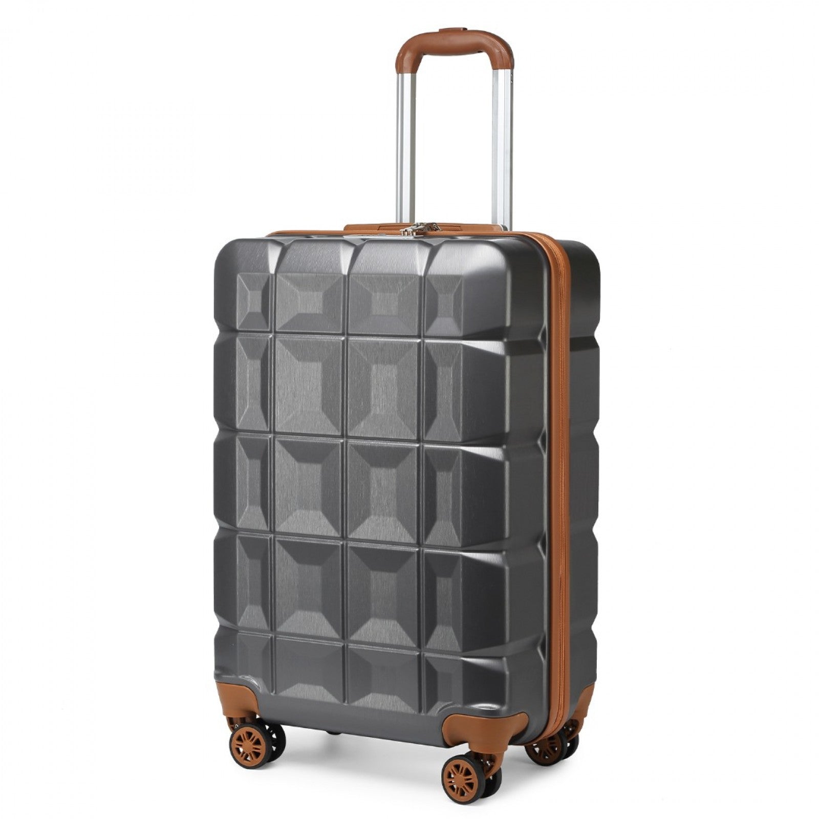 Kono 20 Inch Lightweight Hard Shell ABS Luggage Cabin Suitcase With TSA Lock - Grey