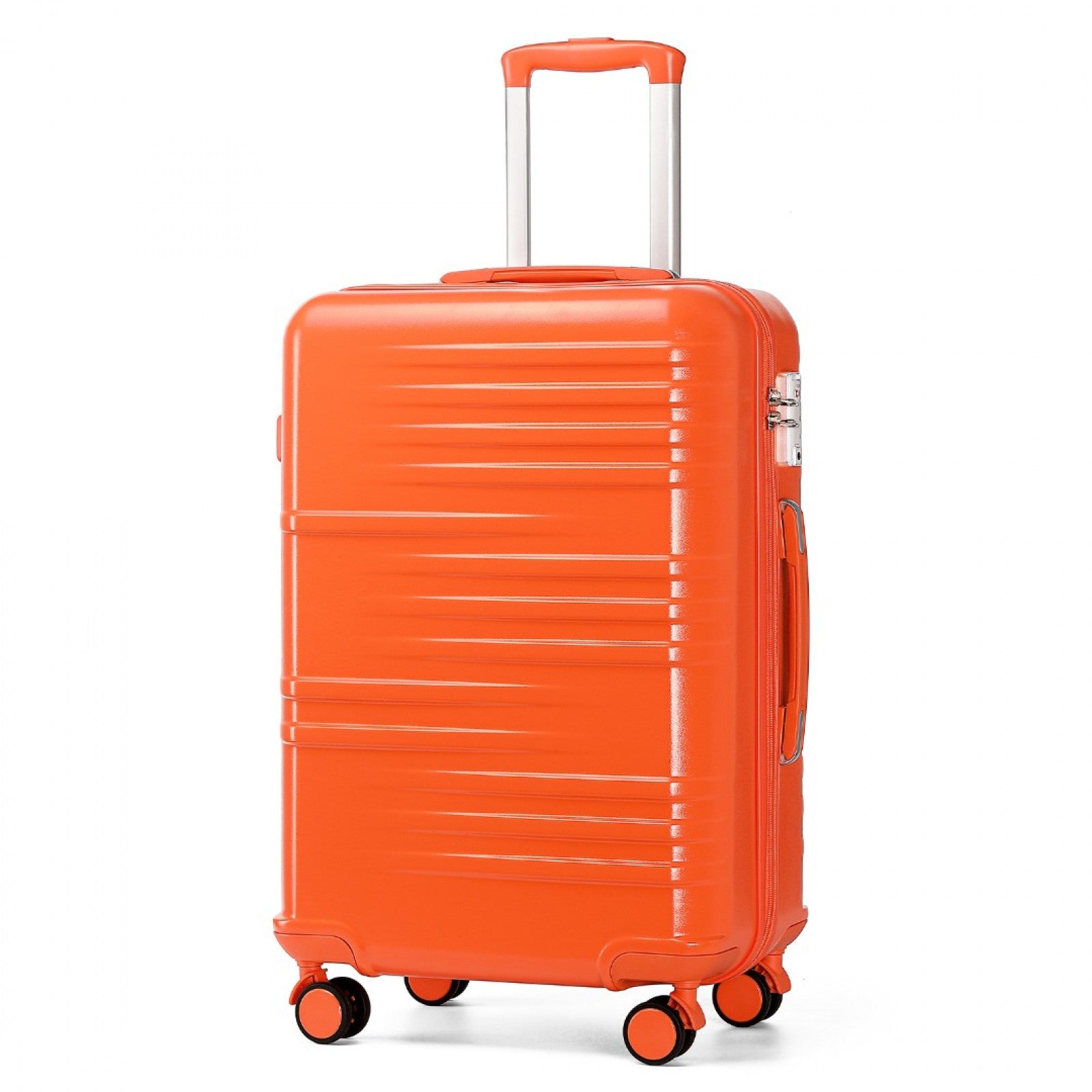 British Traveller 24 Inch Durable Polycarbonate and ABS Hard Shell Suitcase With TSA Lock - Orange
