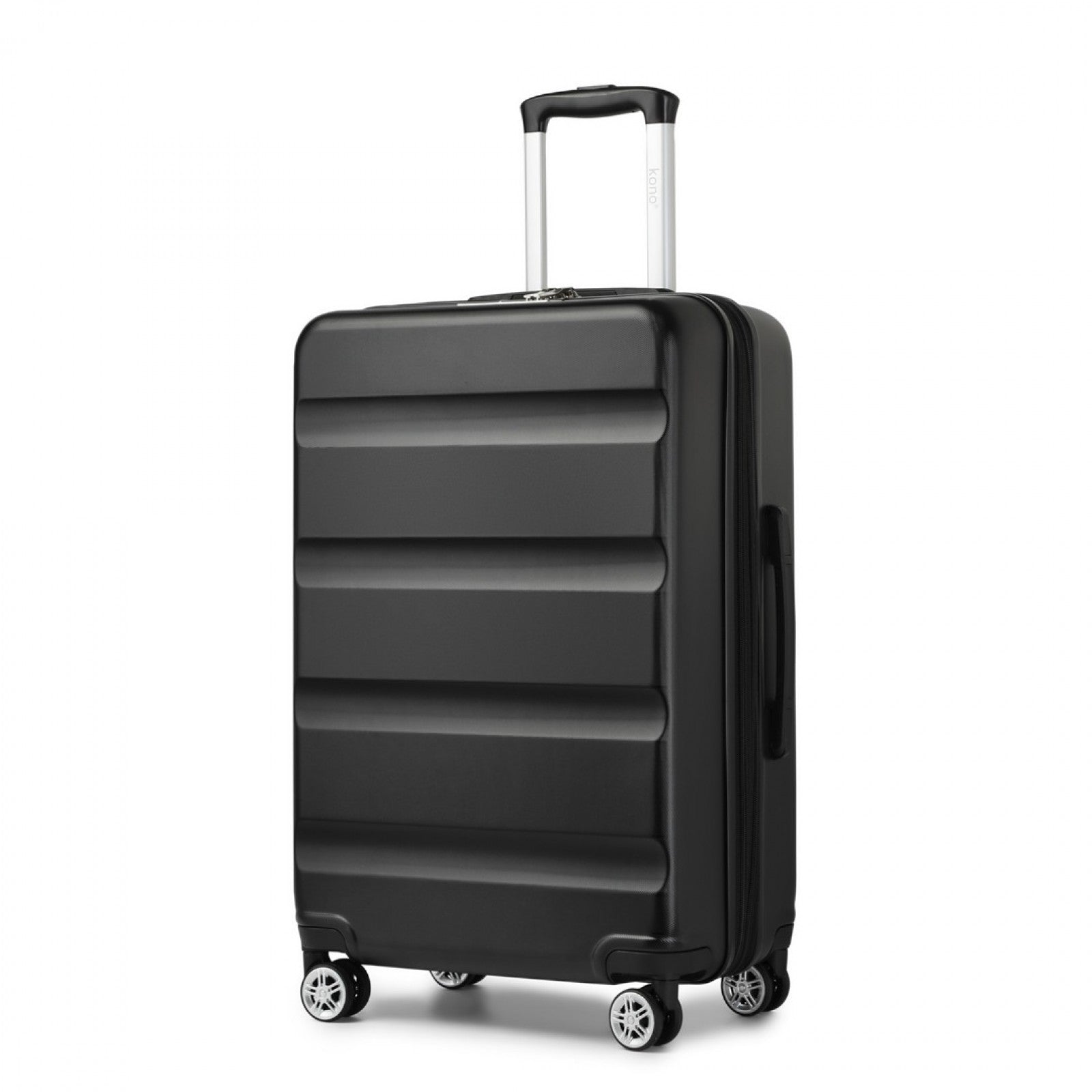 Kono 24 Inch Expandable Horizontal Engraved Hard Shell ABS+PC Check-In Suitcase with TSA Lock - Black