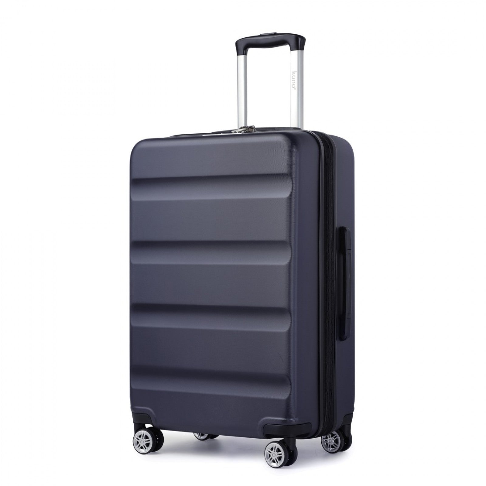 Kono 28 Inch Expandable Horizontal Engraved Hard Shell ABS+PC Check-In Suitcase with TSA Lock - Navy