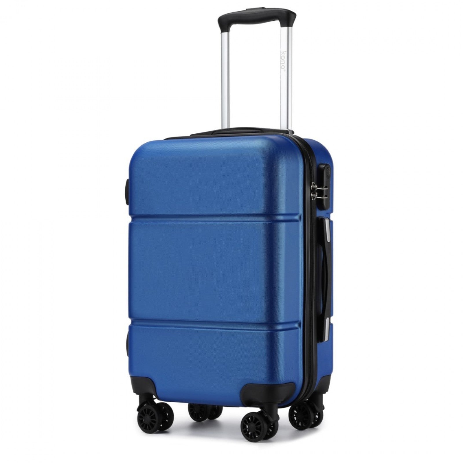 Kono 20 Inch Premium ABS Cabin Carry-On Suitcase with Secure Combination Lock for Effortless Travel - Navy and Black