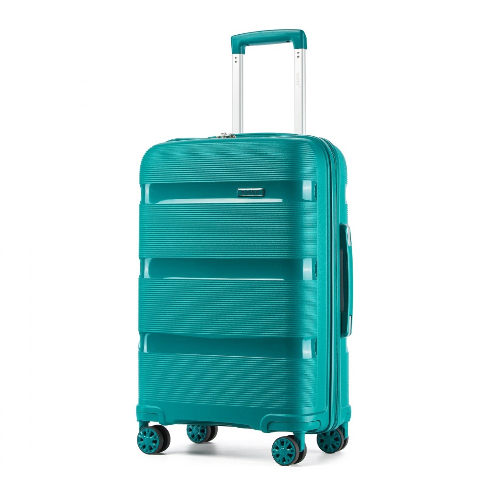 Kono 24-Inch PP Hardshell Suitcase–Durable Checked Luggage with TSA Lock & 360° Spinner Silent Wheels - Blue and Green