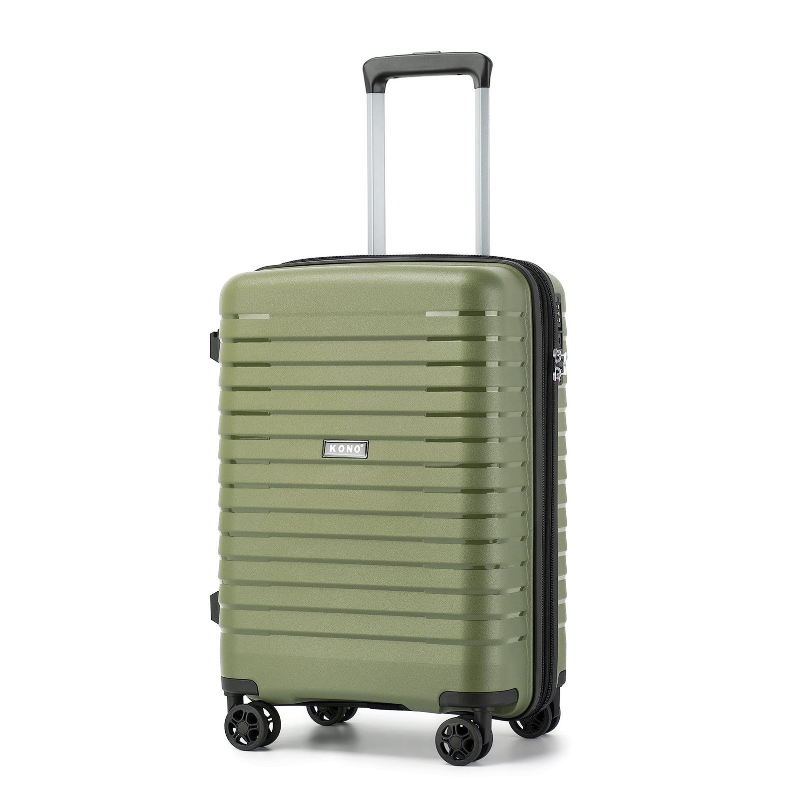 Kono 20-Inch Hard Shell Scratch-Resistant PP Luggage with Cup Holder, TSA Lock & Expandable Design-Cabin Trolley For Travel - Green
