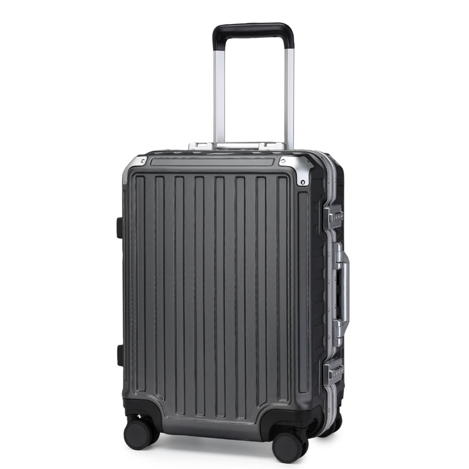 Supercase Durable 20 Inch PC Hardshell Aluminum Frame Suitcase With TSA Lock - Black