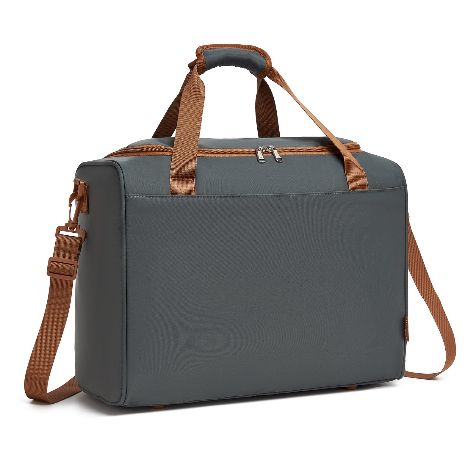 Kono Compact and Lightweight 40×30×20 Personal-Item Travel Bag - U-Zip Wide Opening And Trolley Sleeve - Grey and Brown