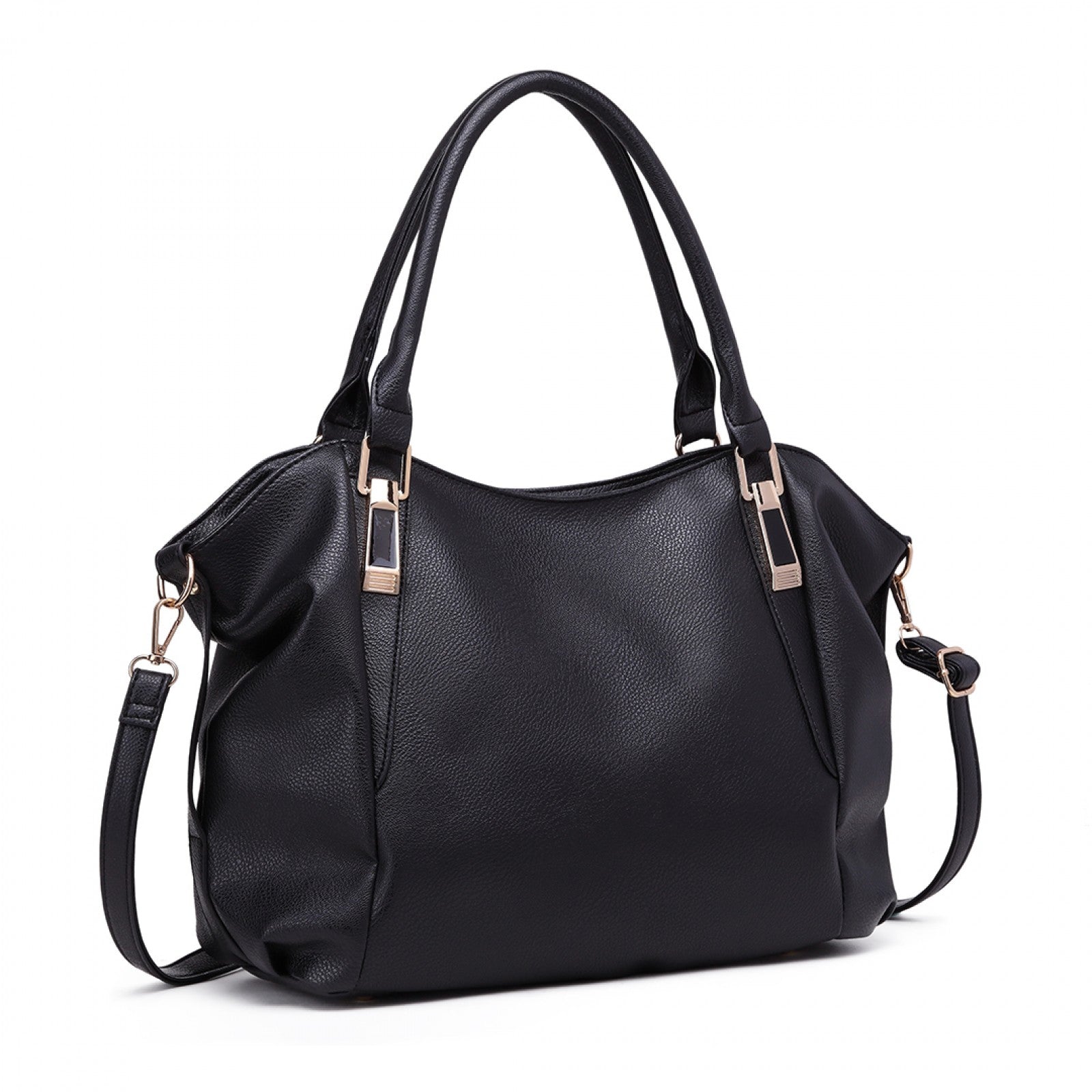 Miss Lulu Soft Leather Elegant Simple Shoulder Bag - Black