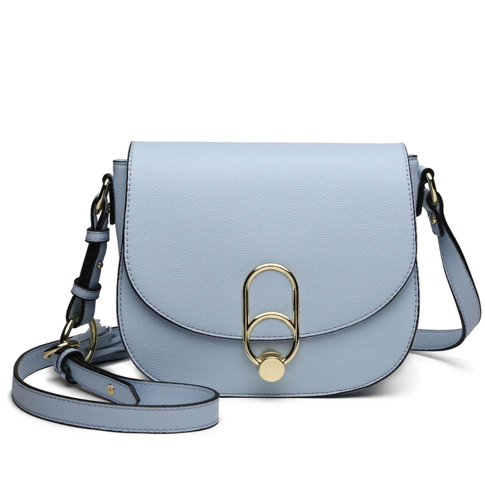 MISS LULU CROSS BODY SADDLE BAG - BLUE