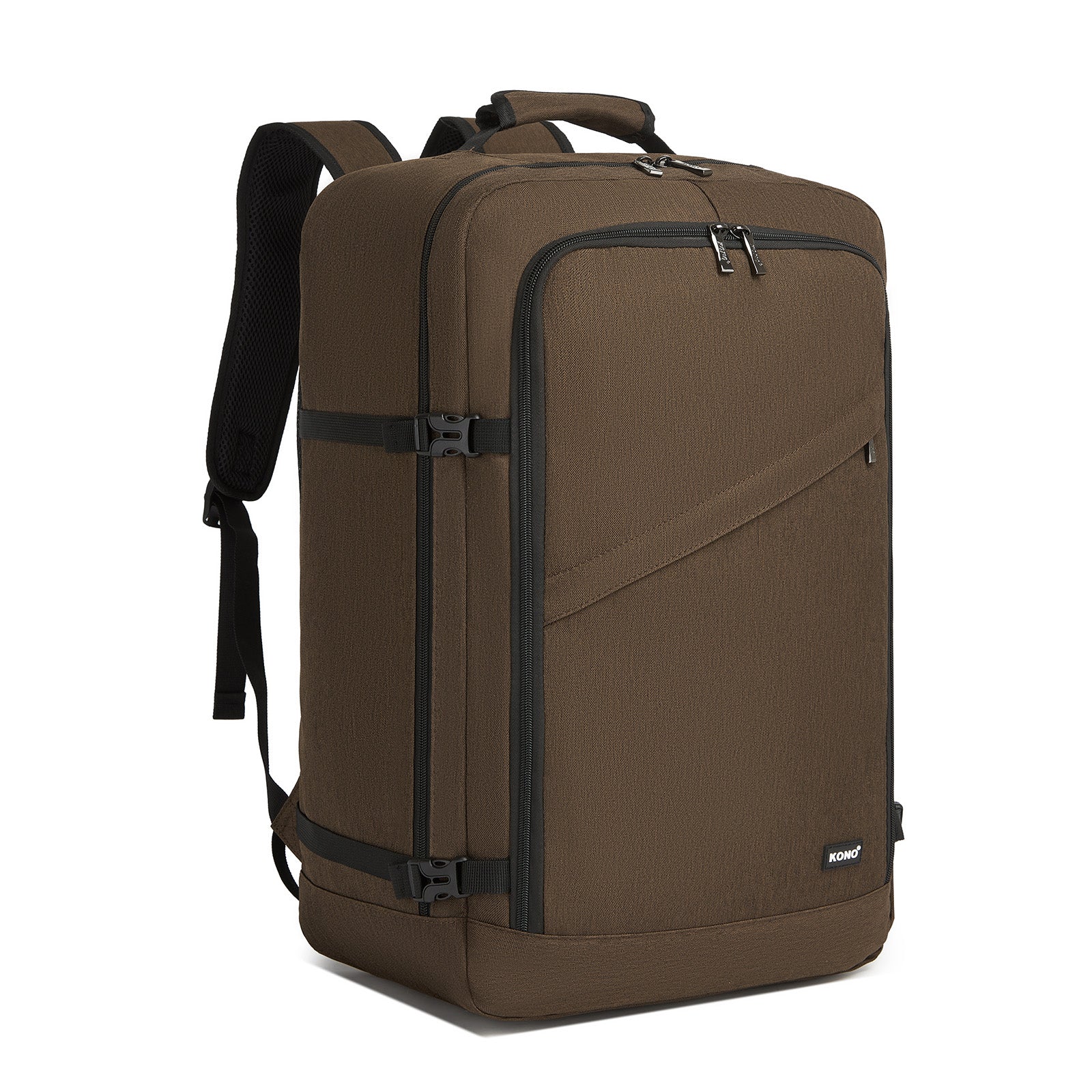 Kono Multi-purpose Business Large Backpack–Fits 15.6" Laptop, Ideal for Work, Travel & Daily Commute - Brown