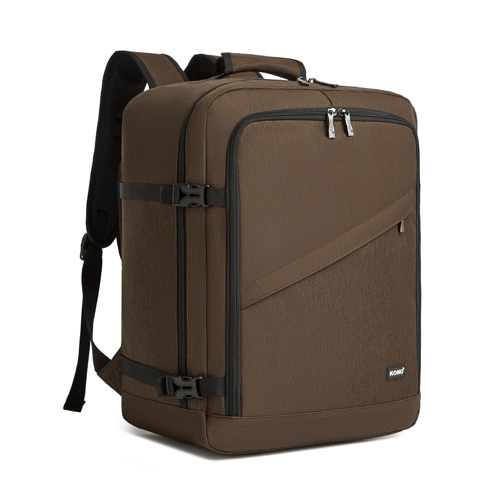 Kono Multi-purpose Business Medium-sized Backpack–Fits 15.6" Laptop, Ideal for Work, Travel & Daily Commute - Brown