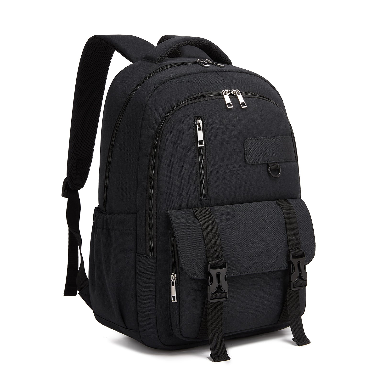 KONO Durable Water-Resistant Kids Backpack with Padded Laptop Sleeve and Multi-Pocket Organization for School - Black