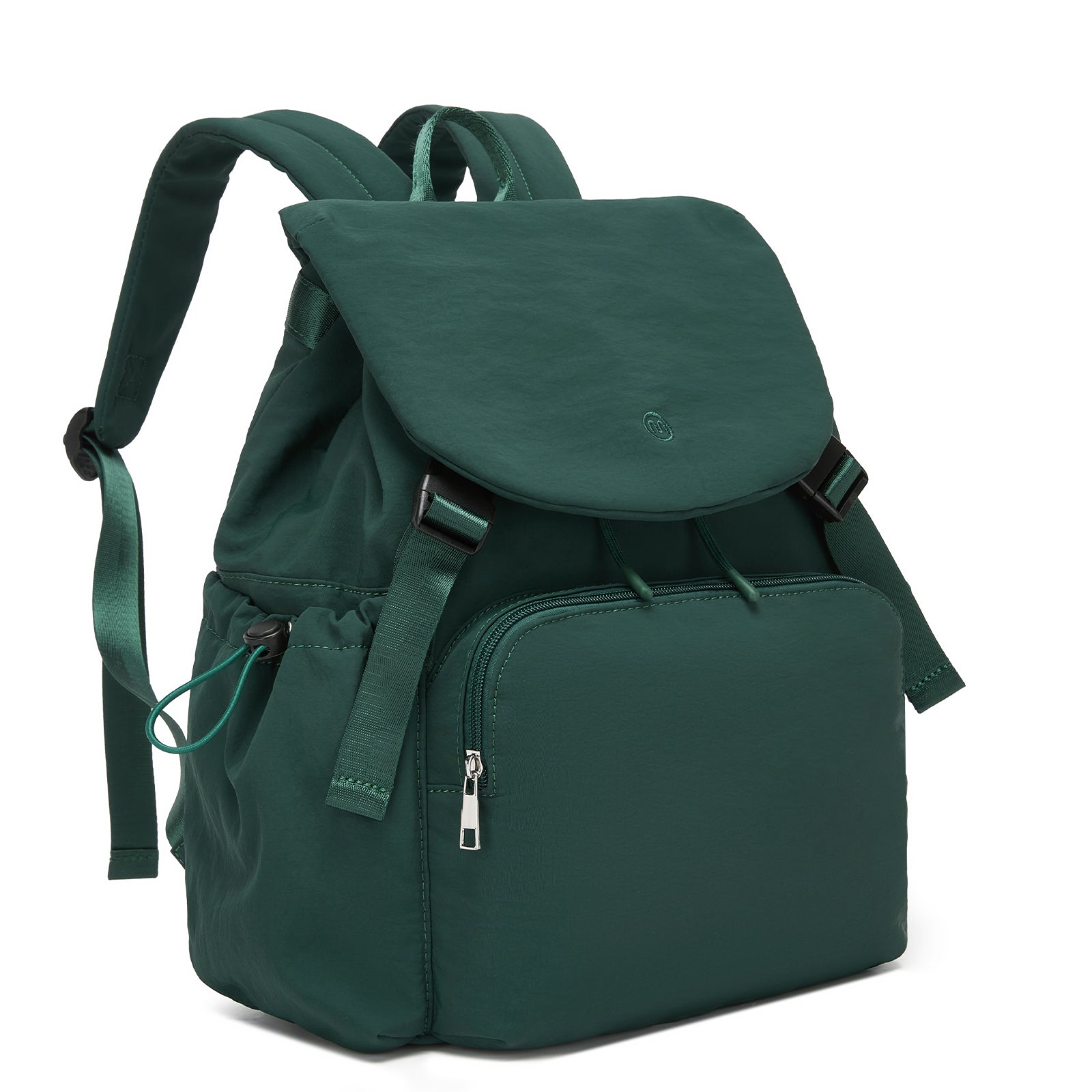 Miss Lulu Lightweight Nylon Drawstring Backpack – Casual Daily Rucksack with 13 Inch Laptop Sleeve for Travel & Commute - Green