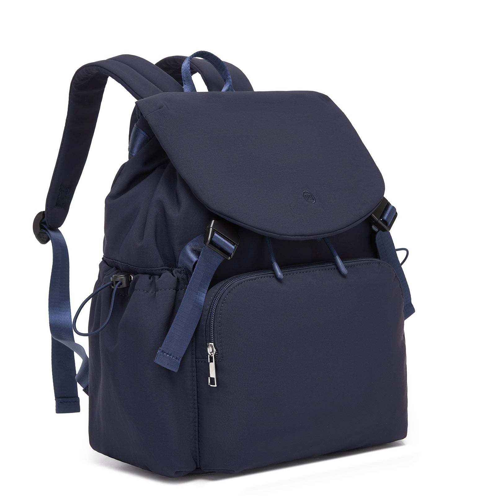 Miss Lulu Lightweight Nylon Drawstring Backpack – Casual Daily Rucksack with 13 Inch Laptop Sleeve for Travel & Commute - Navy