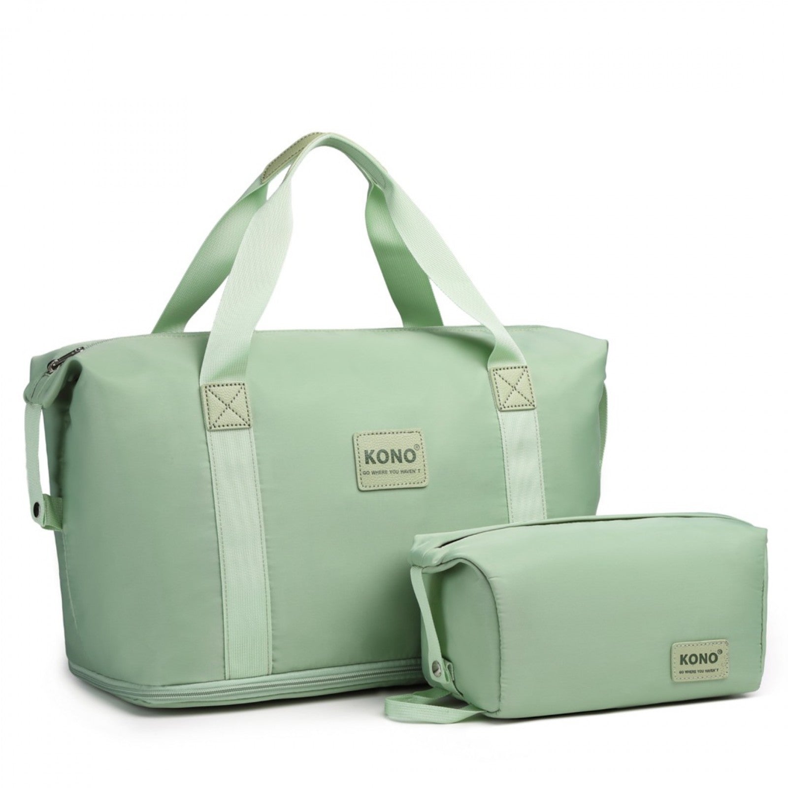 Kono Two Pieces Expandable Durable Waterproof Travel Duffel Bag Set - Green