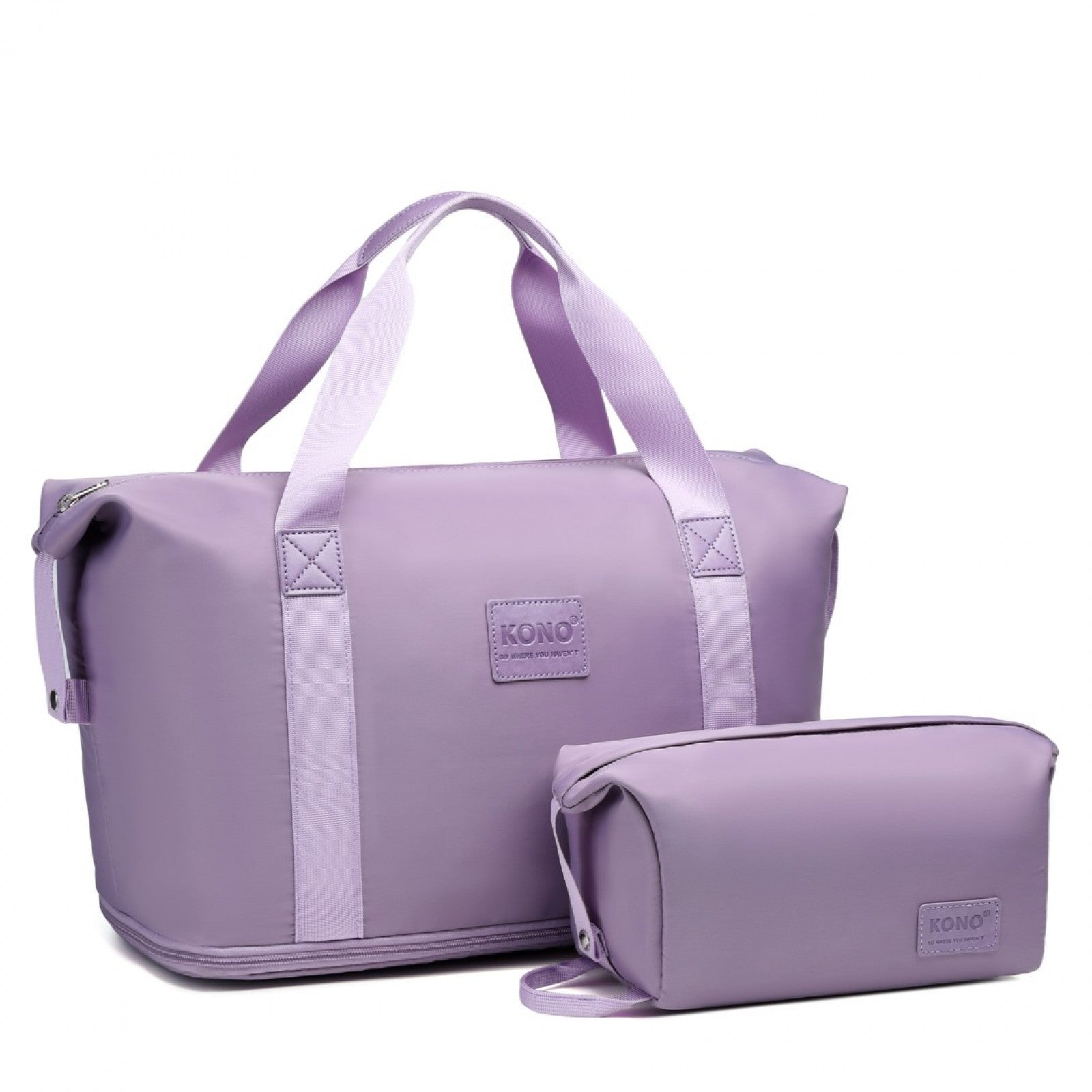 Kono Two Pieces Expandable Durable Waterproof Travel Duffel Bag Set - Purple