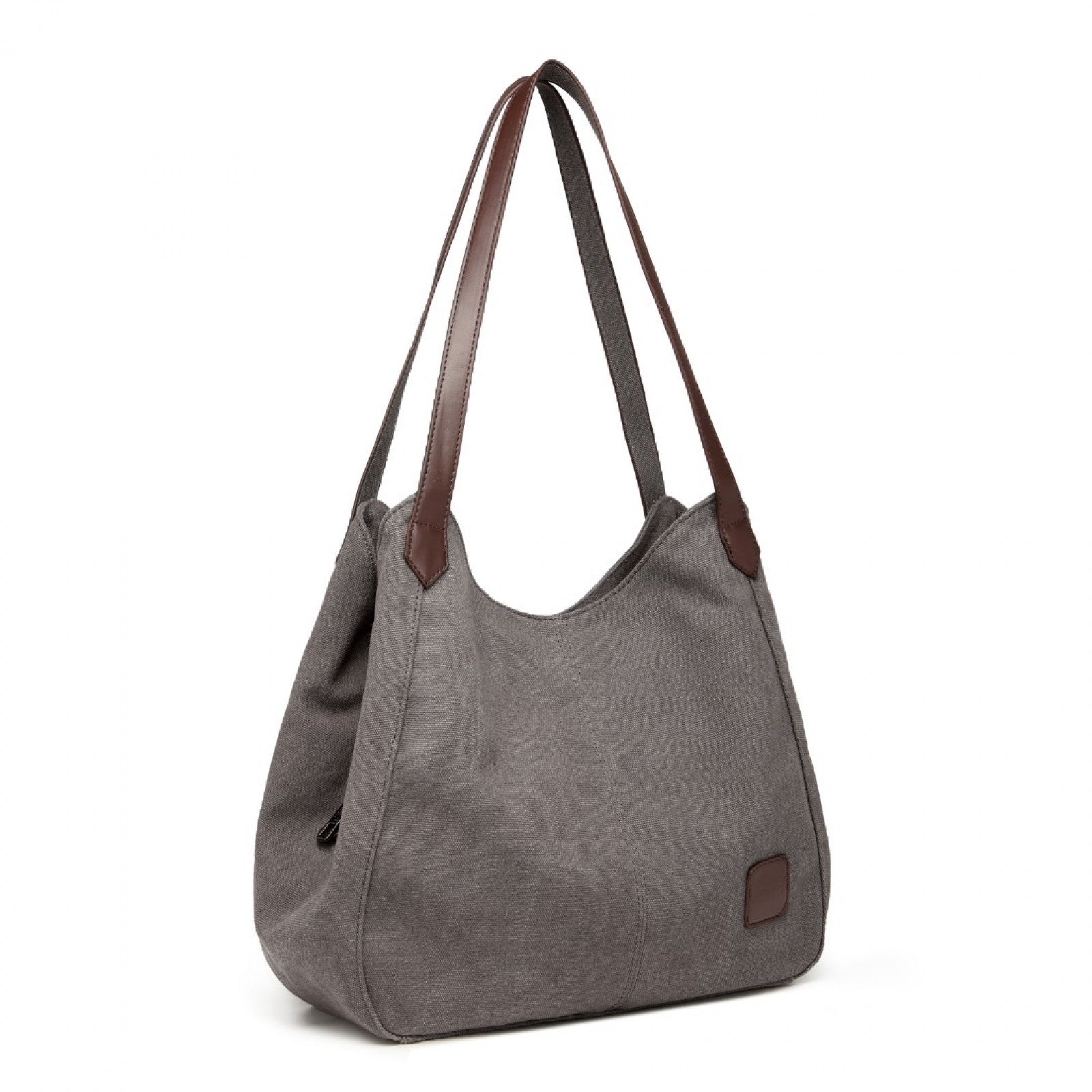 Kono Canvas Shoulder Tote Bag - Grey