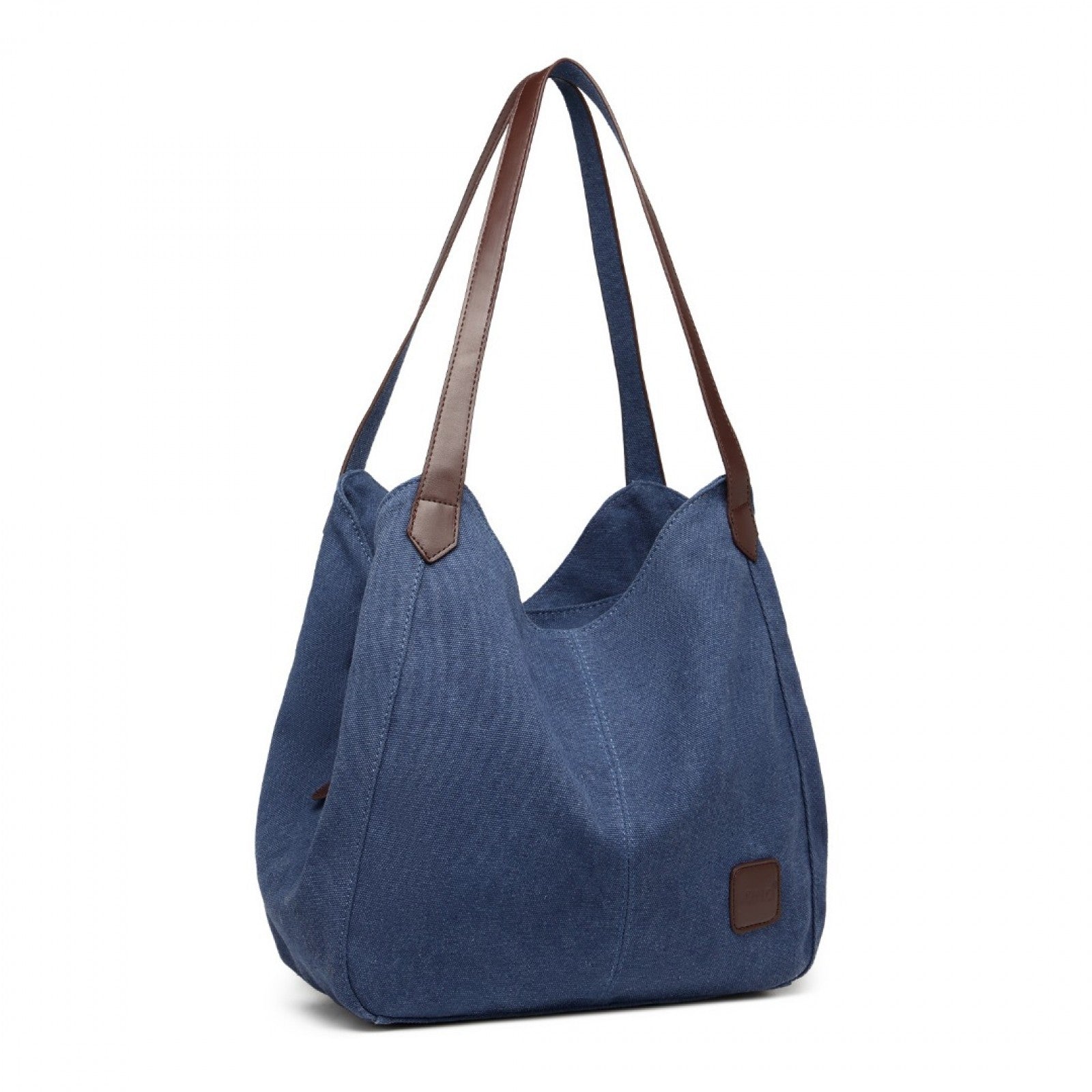Kono Canvas Shoulder Tote Bag - Navy