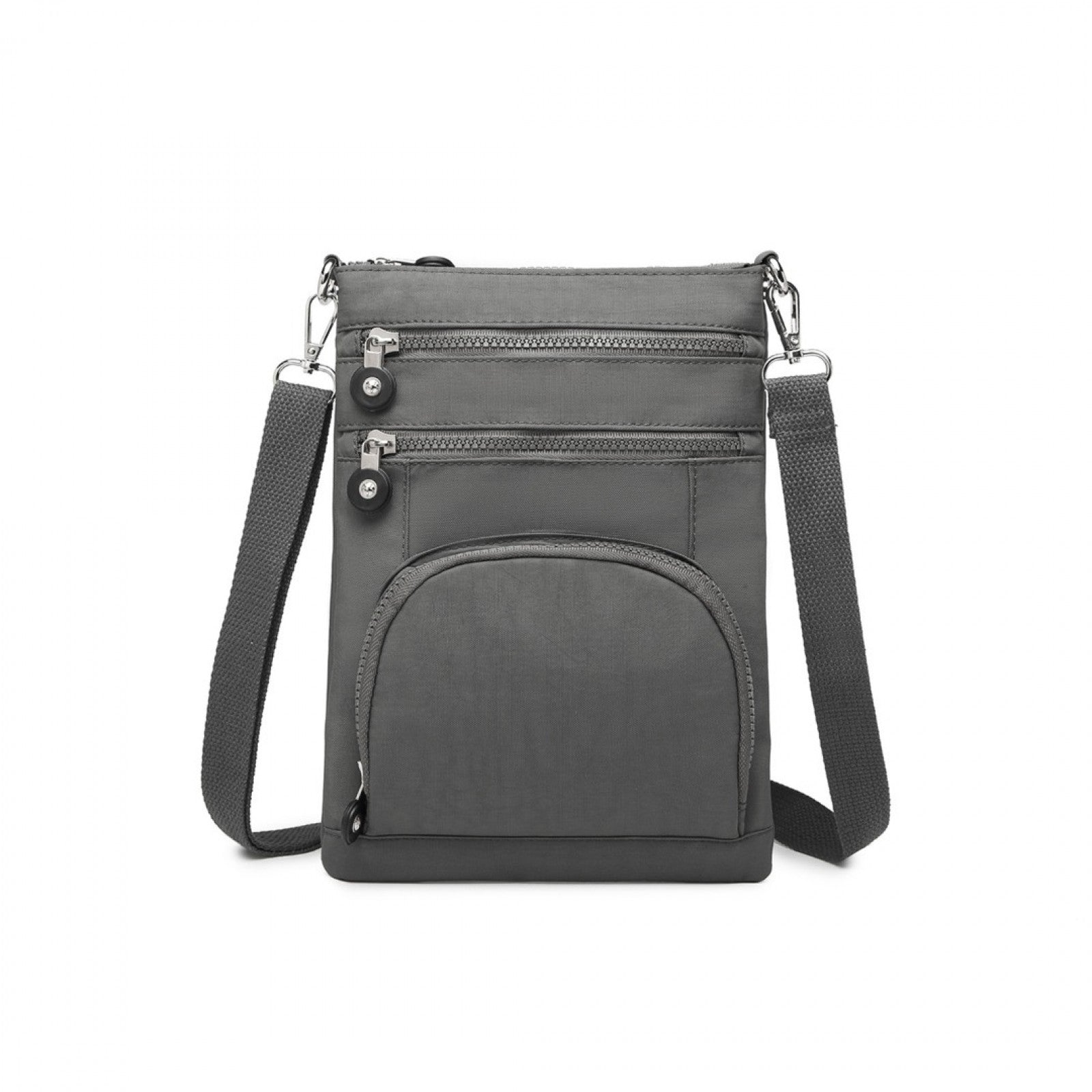 Kono Casual Multi Pocket RFID Blocking Cross body Bag - Grey