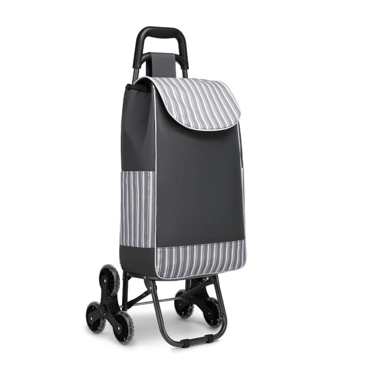 Kono 6 Wheel Push Shopping Trolley - Grey