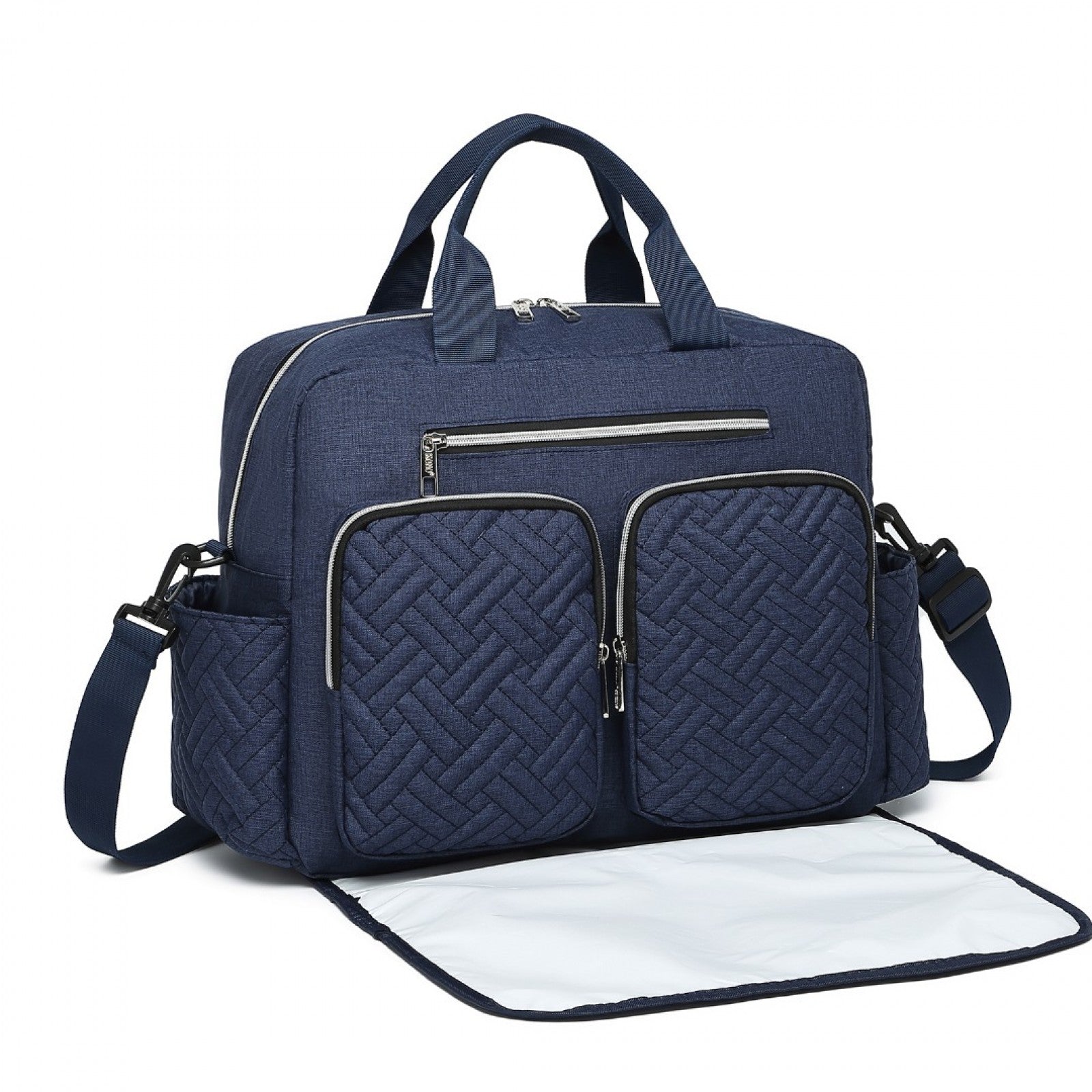 Kono Versatile Diaper Changing Tote Bag with Built-In Changing Mat Thermal Insulation Waterproof Design - Navy