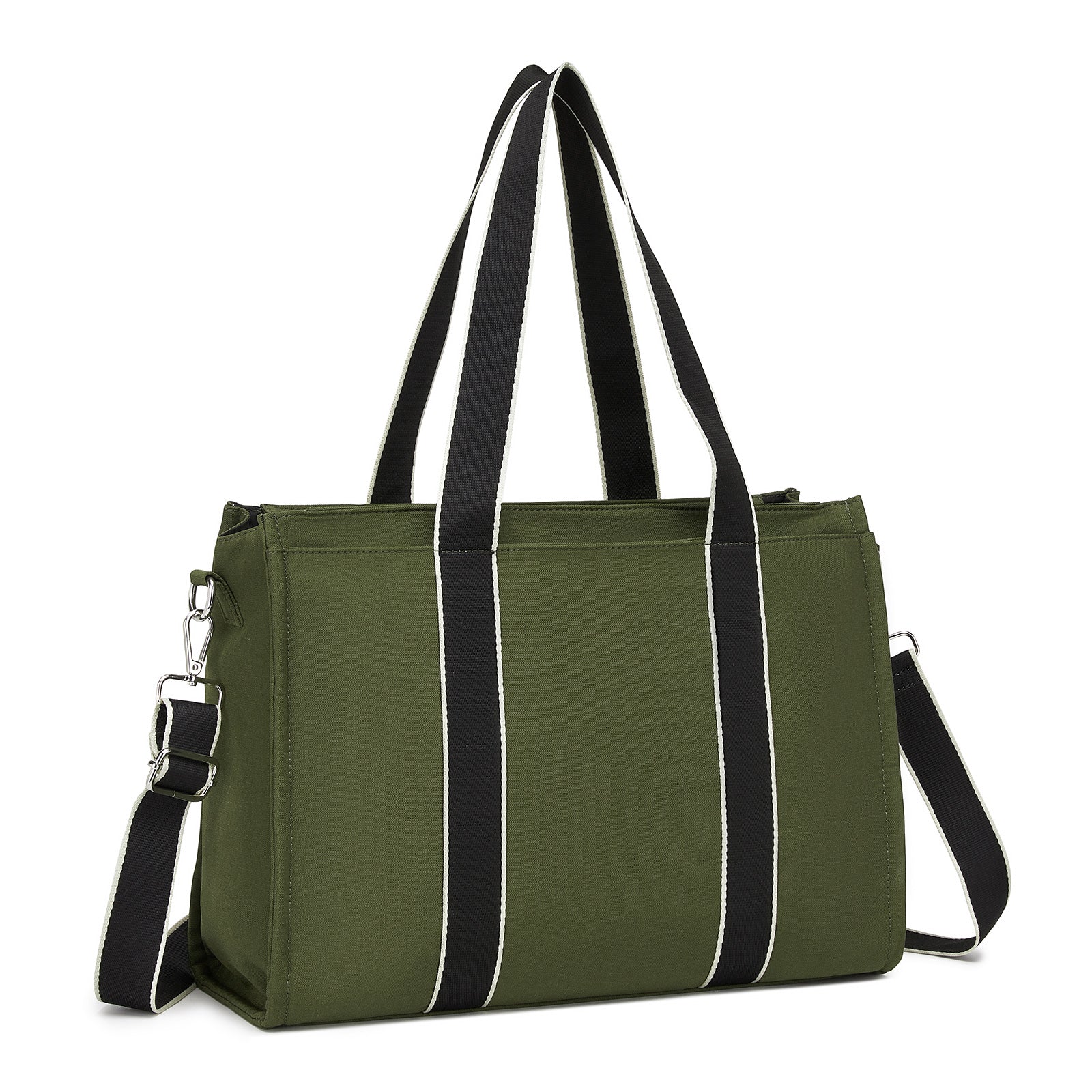 Miss Lulu Wearproof Large Capacity Tote Bag with 15.6” Laptop Sleeve, Dual Carry Options for Business and Everyday Use - Green