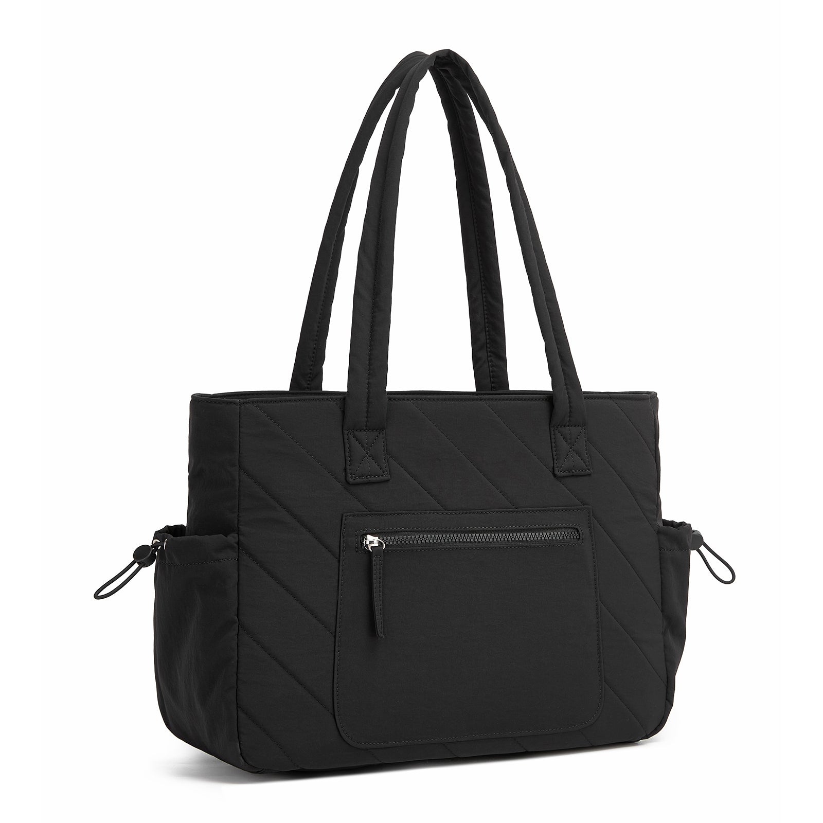 Miss Lulu Minimalist Durable Shoulder Bag for Work, School & Travel with Laptop Sleeve and Multiple Pockets - Black
