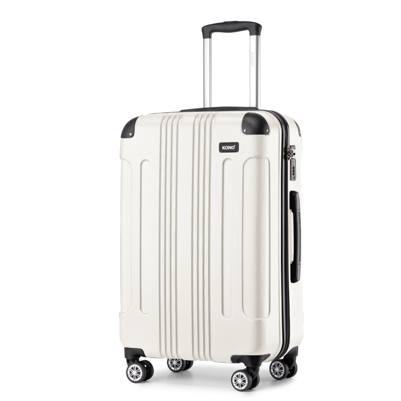 Kono 24 Inch ABS Lightweight Compact Hard Shell Travel Luggage For Extended Journeys - Beige