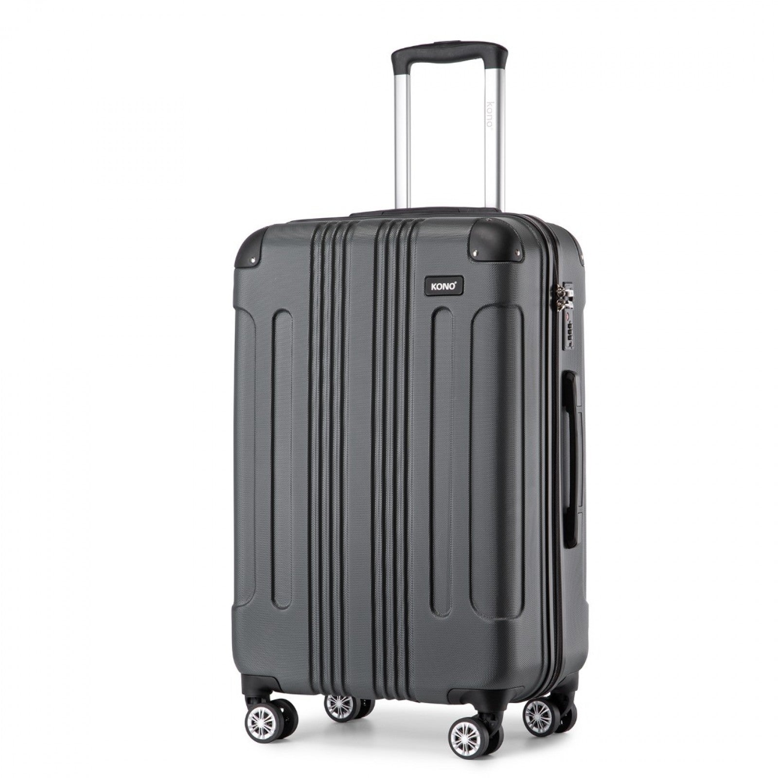 Kono 24 Inch ABS Lightweight Compact Hard Shell Travel Luggage For Extended Journeys - Grey