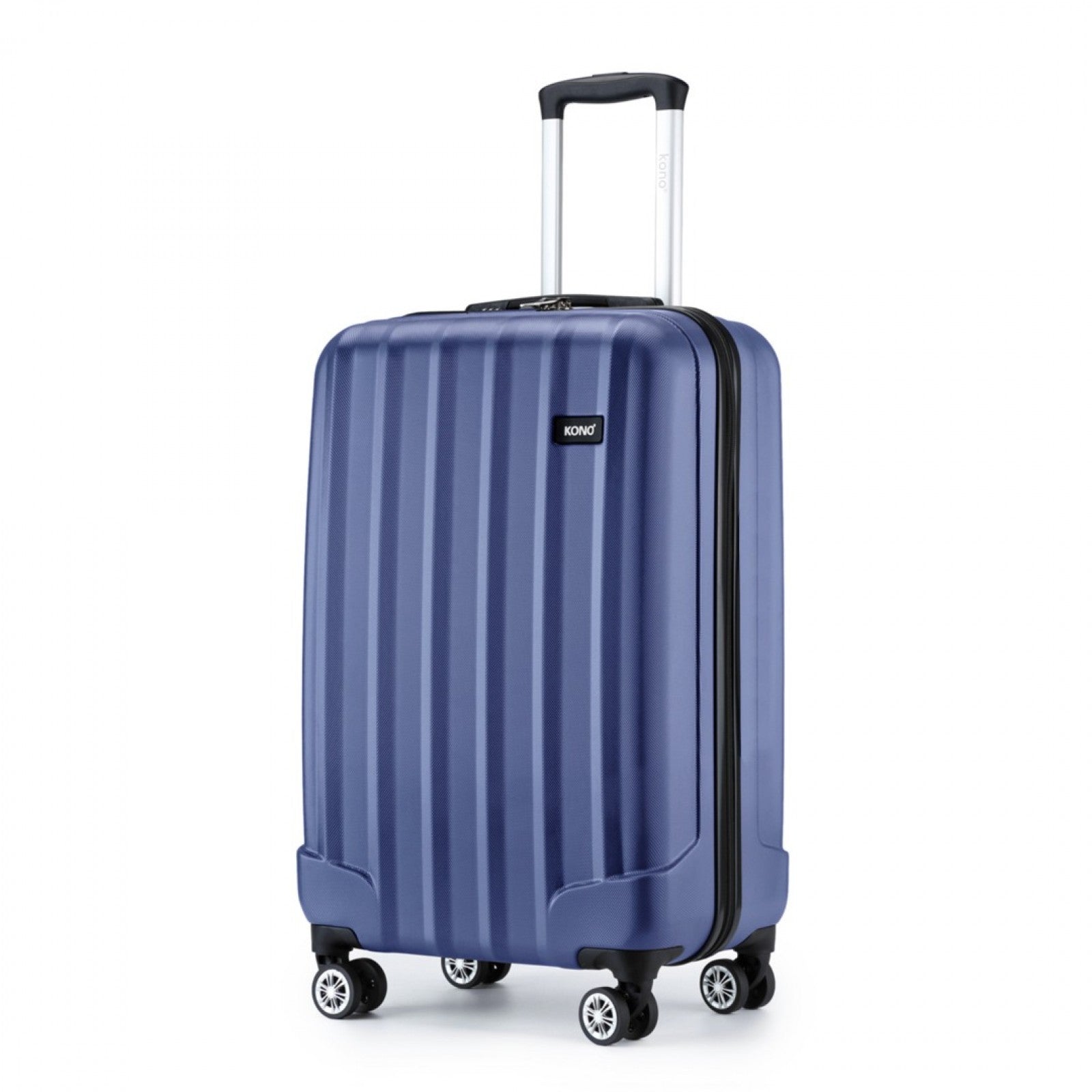 Kono 19 Inch Cabin Size ABS+PC Hard Shell Luggage with Vertical Stripes - Ideal for Carry-On - Navy