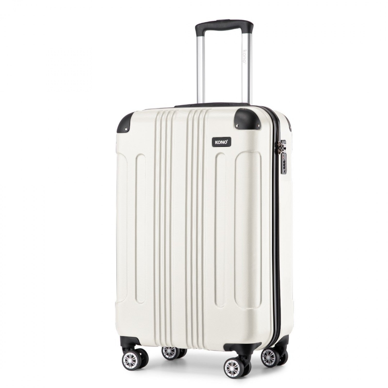 Kono 19 Inch ABS Lightweight Compact Hard Shell Cabin Suitcase Travel Carry-On Luggage - Beige