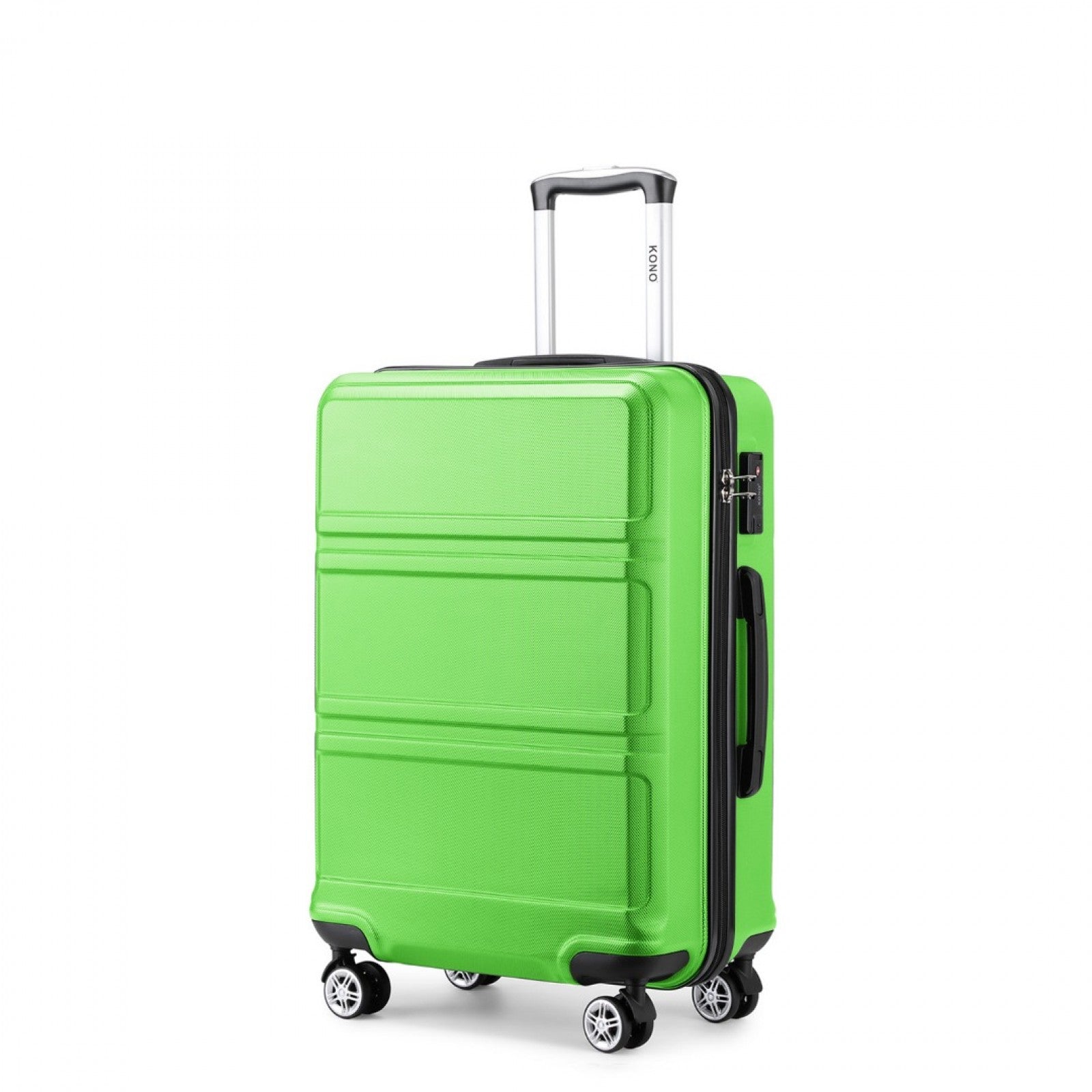Kono ABS 24 Inch Sculpted Horizontal Design Suitcase - Green