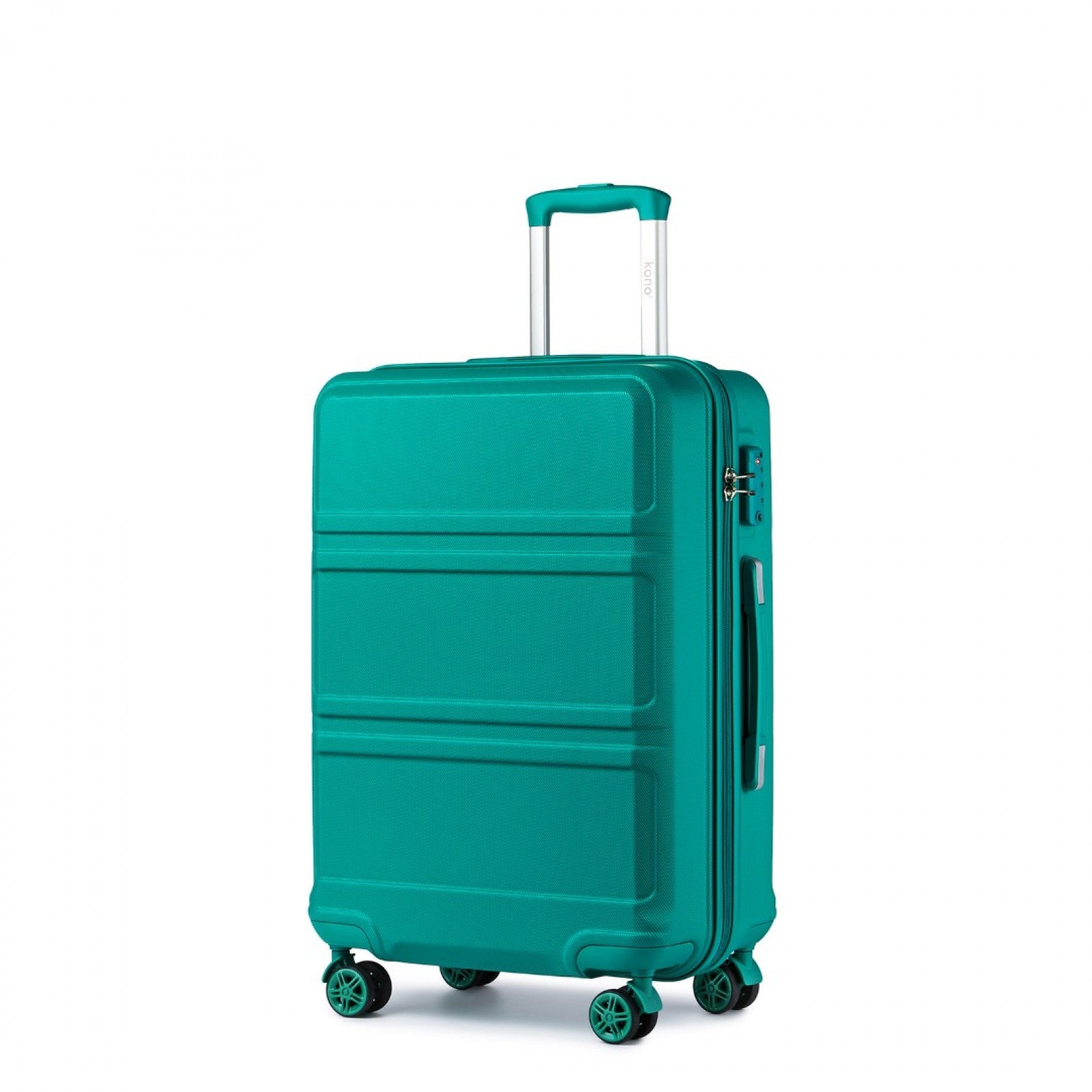 Kono ABS 20 Inch Sculpted Horizontal Design Cabin Luggage - Teal