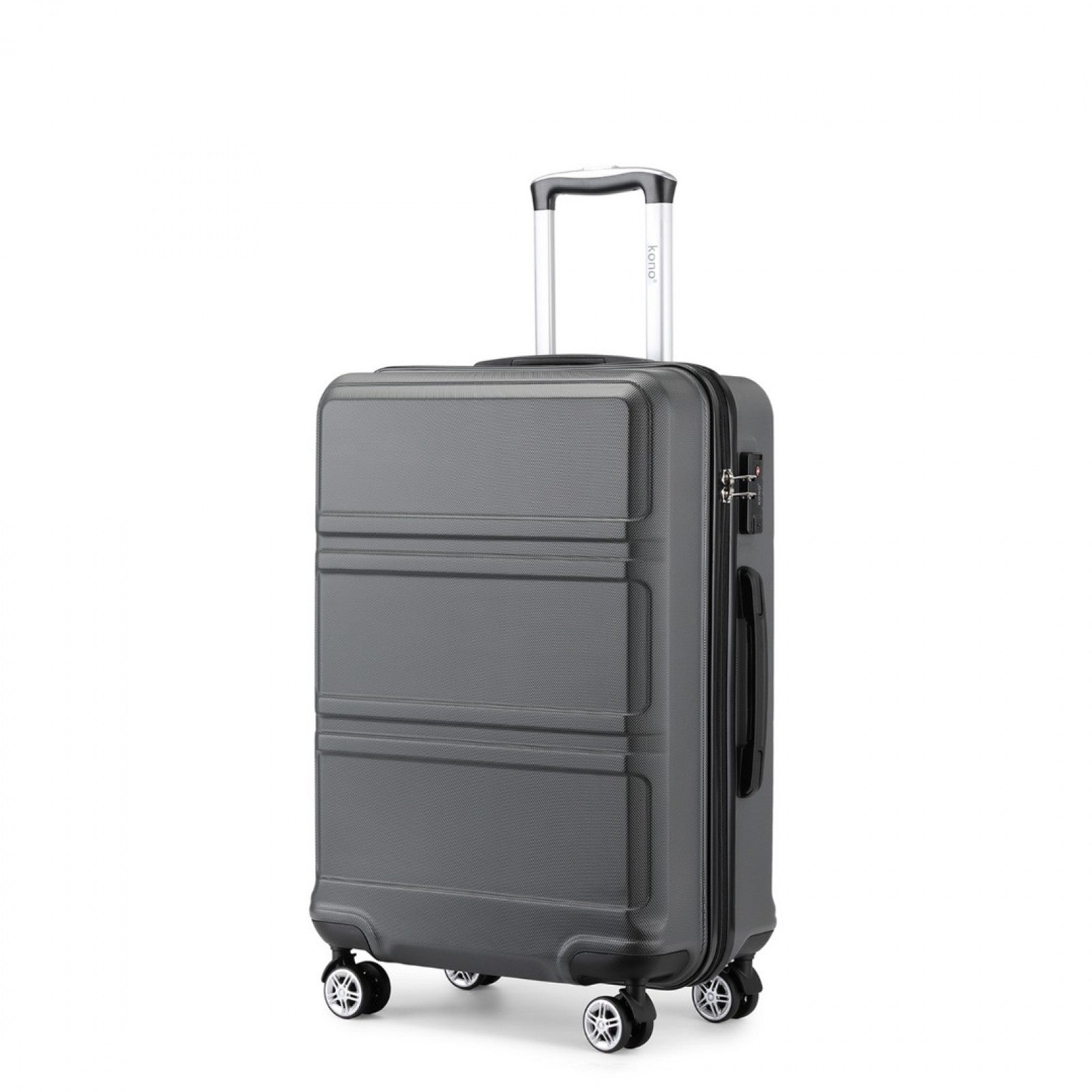 Kono ABS 20 Inch Sculpted Horizontal Design Cabin Luggage - Grey