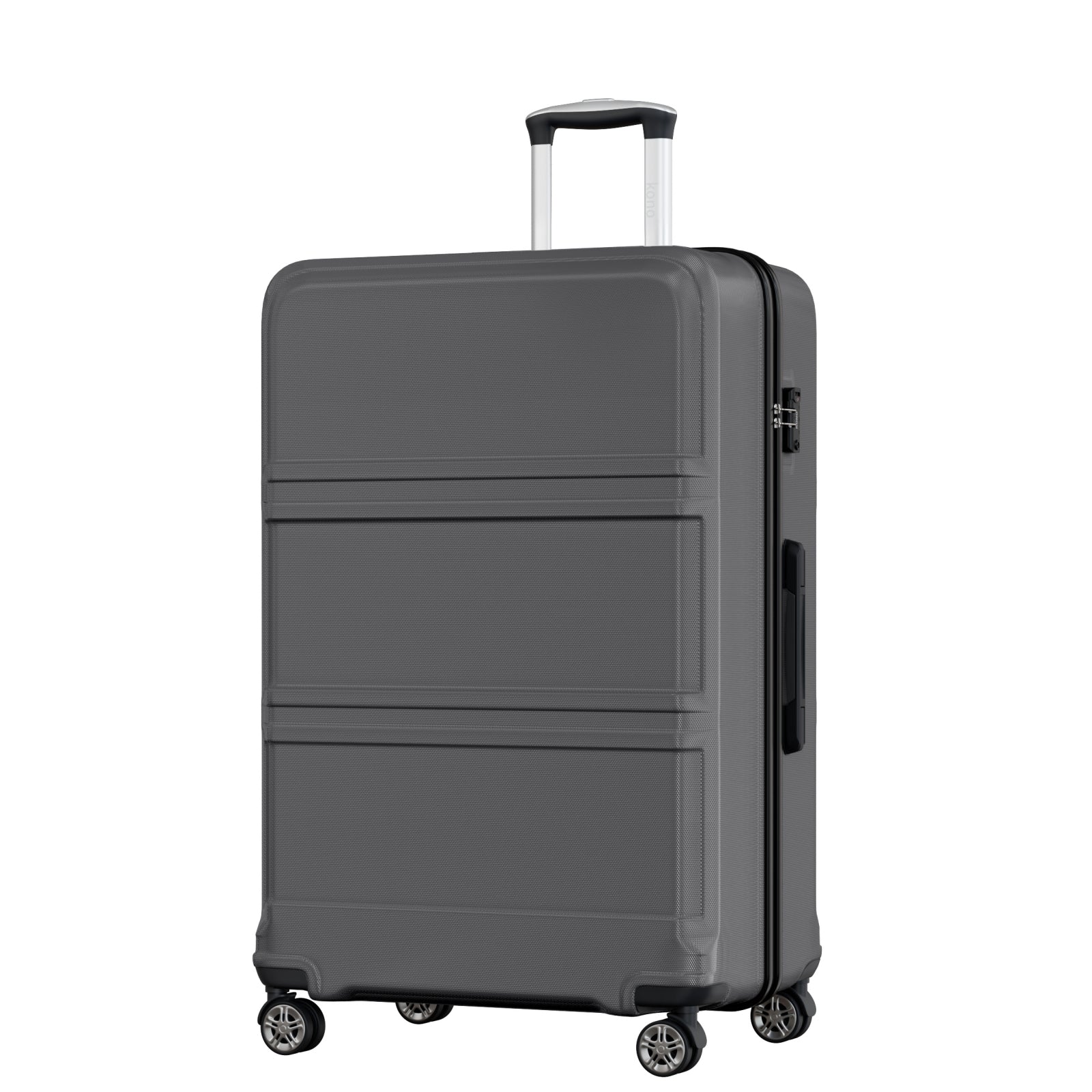 Kono ABS+PC 32 Inch Extra-Large Suitcase, Sculpted Horizontal Design, Hard-Shell Wheeled Luggage with Telescopic Handle - Grey