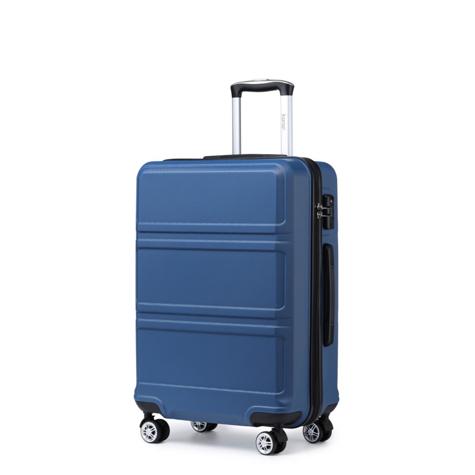 Kono ABS 24 Inch Sculpted Horizontal Design Suitcase - Navy Blue