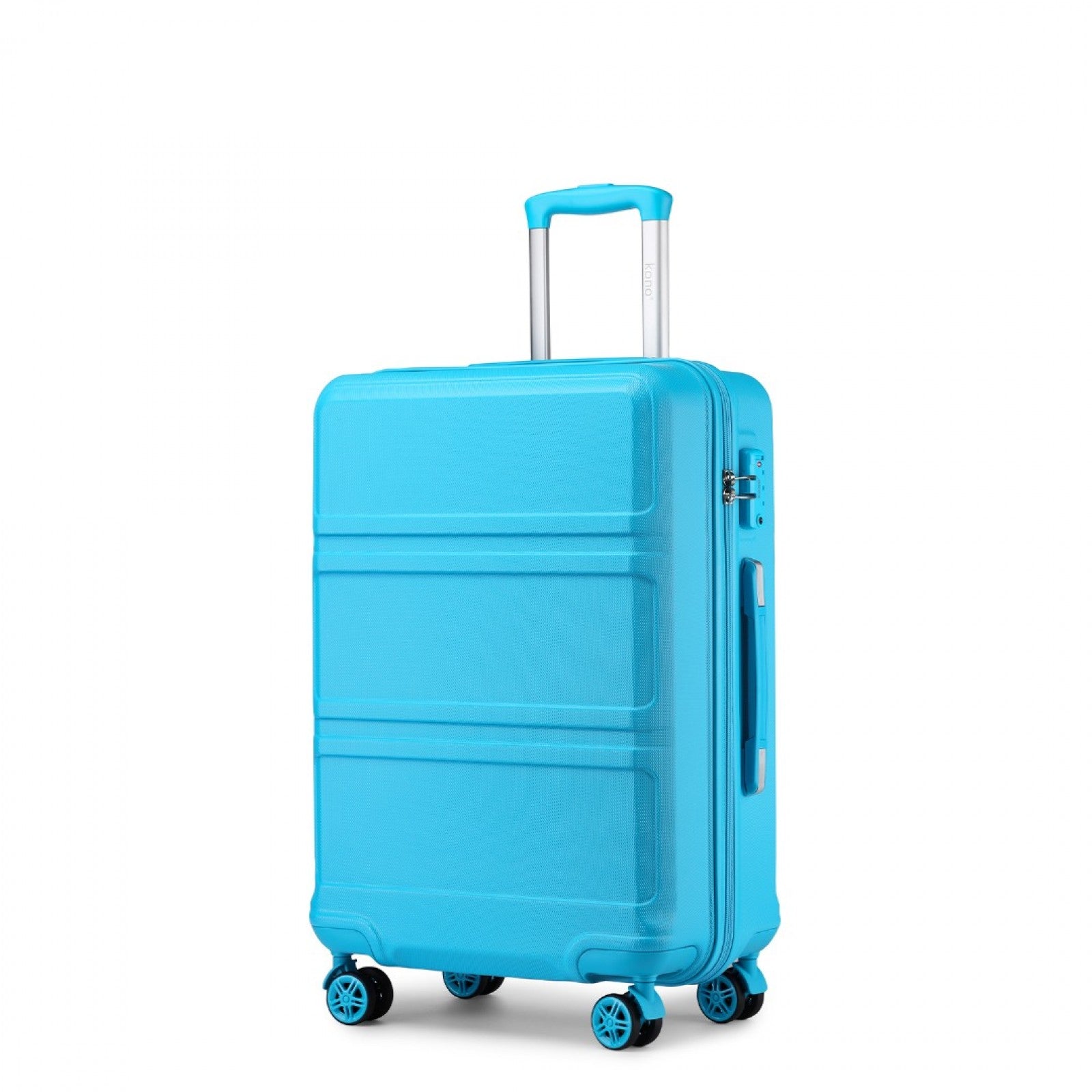 Kono ABS 20 Inch Sculpted Horizontal Design Cabin Luggage - Blue