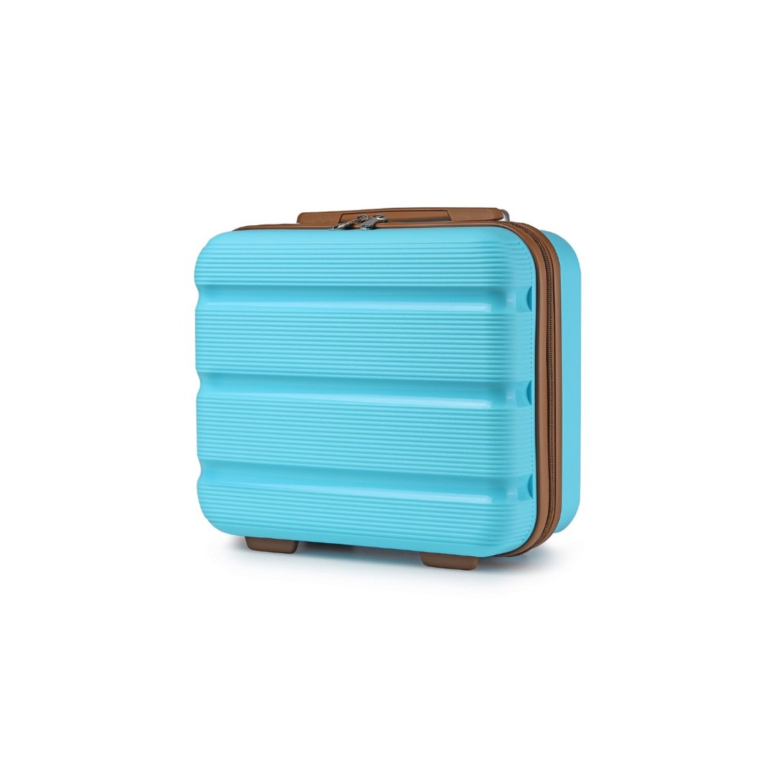 Kono 14 Inch Bright Hard Shell PP Vanity Case - Blue and Brown