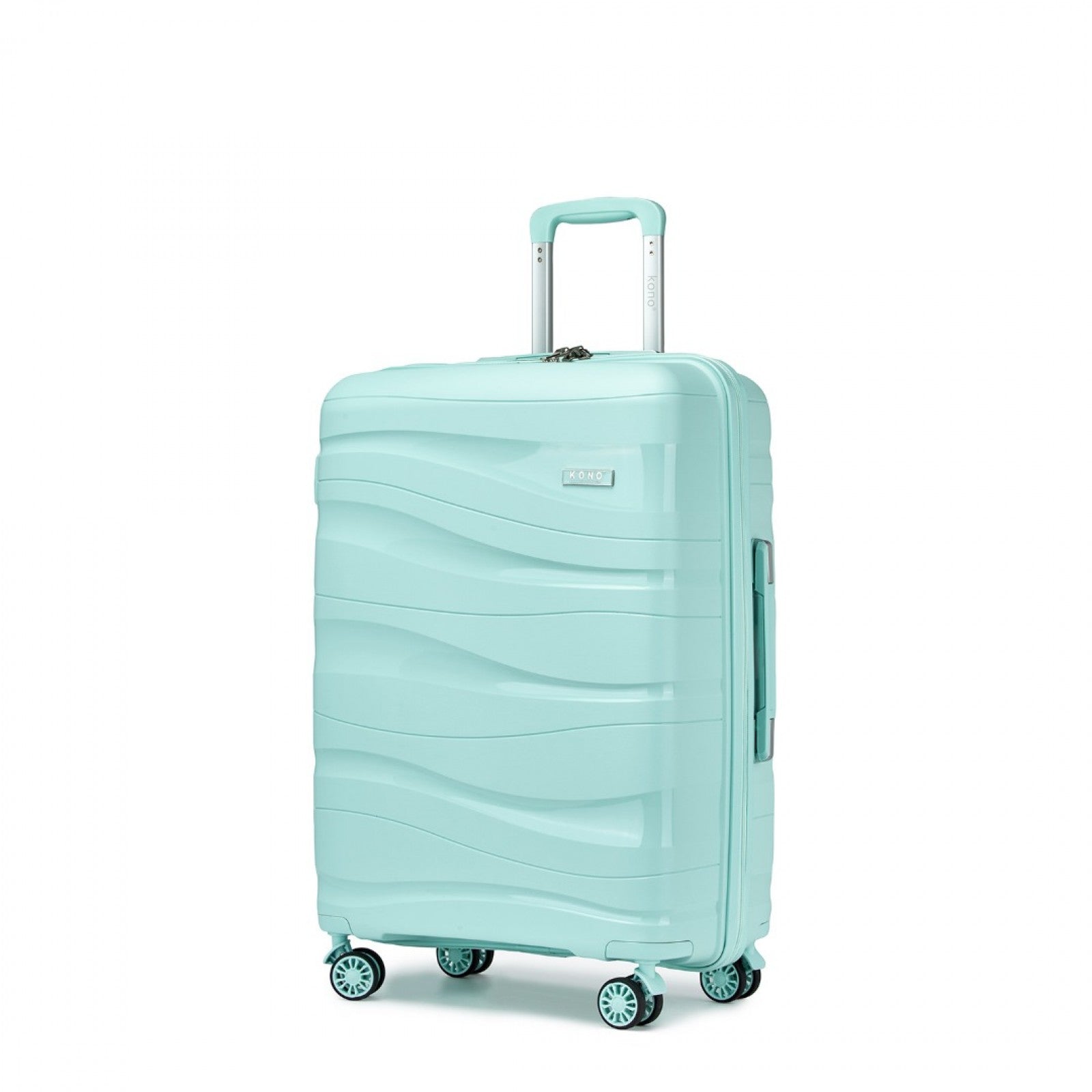 Kono 24 Inch Lightweight Polypropylene Hard Shell Suitcase With TSA Lock - Mint Green