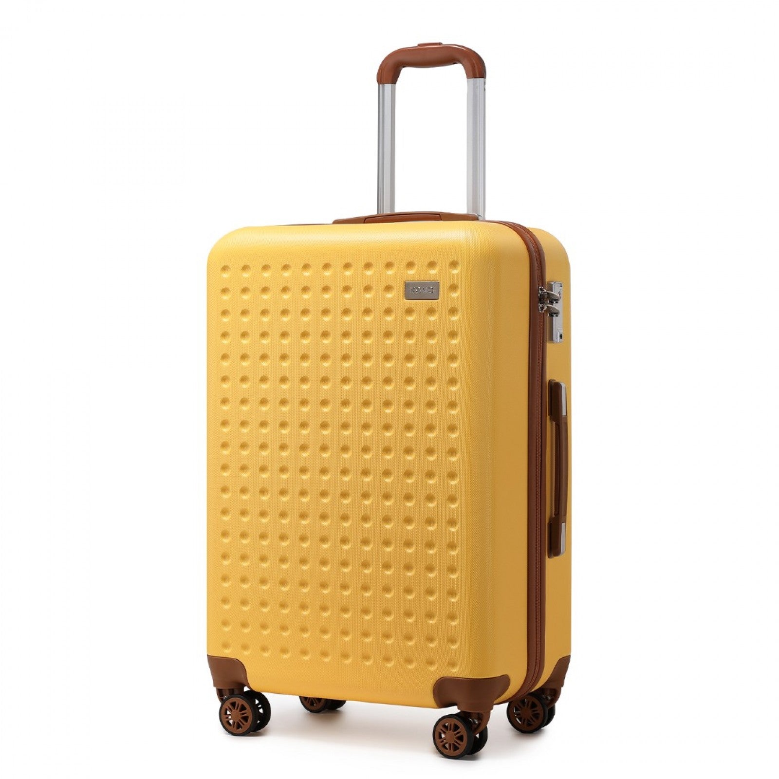 Kono 24 Inch Flexible Hard Shell ABS Suitcase With TSA Lock - Yellow