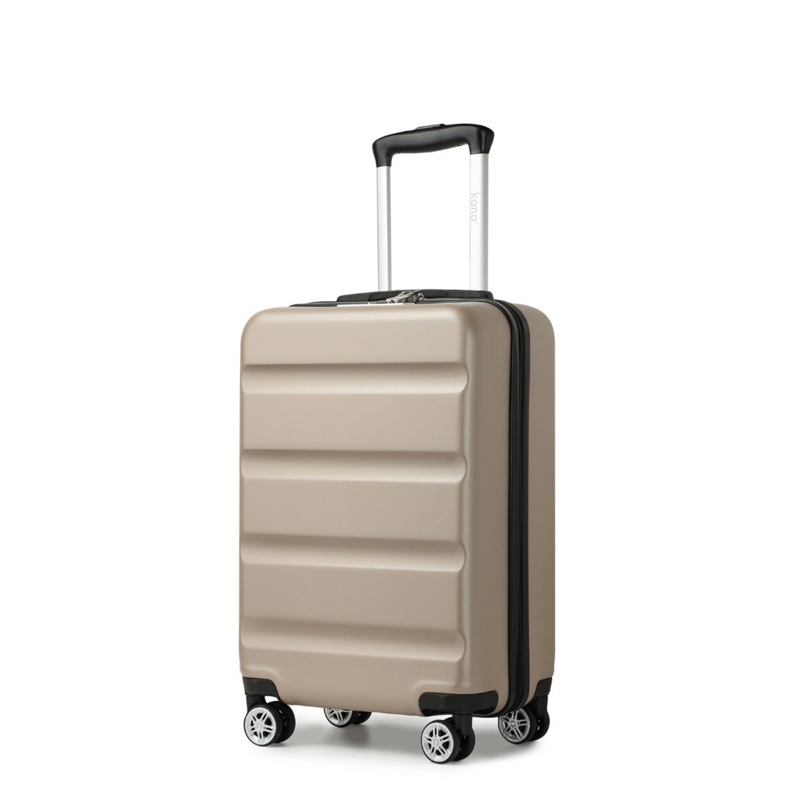 Kono 19 Inch Stylish Horizontal Engraved Hard Shell ABS+PC Cabin Carry-On Suitcase with TSA Lock - Gold