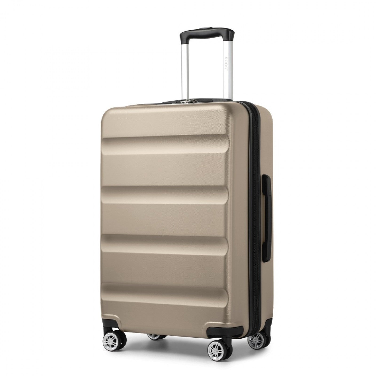 Kono 24 Inch Expandable Horizontal Engraved Hard Shell ABS+PC Check-In Suitcase with TSA Lock - Gold