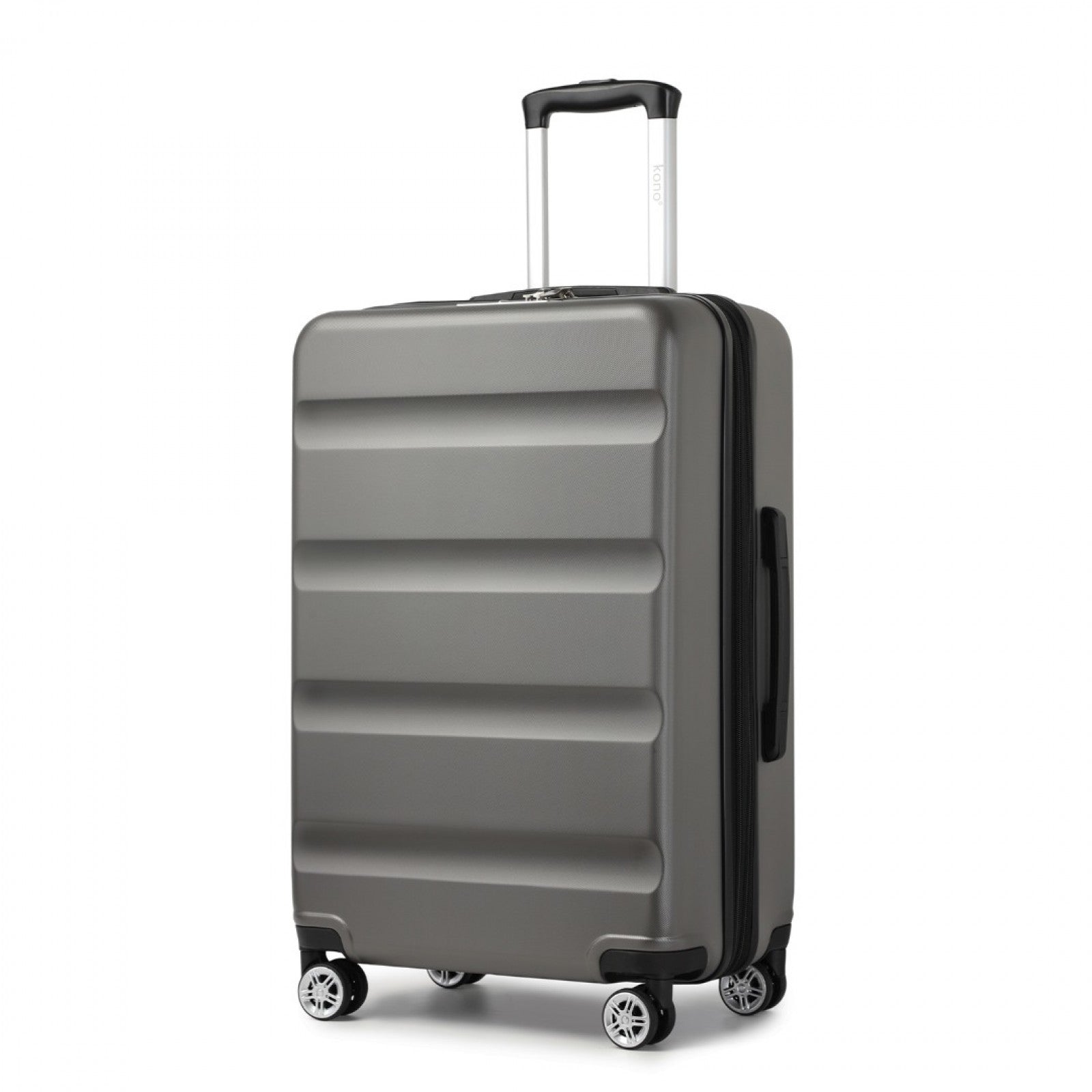 Kono 28 Inch Expandable Horizontal Engraved Hard Shell ABS+PC Check-In Suitcase with TSA Lock - Grey