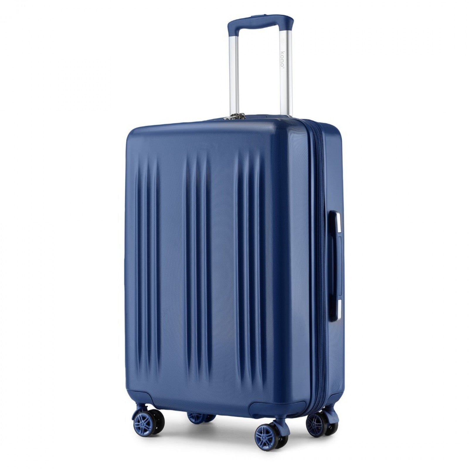 Kono 24 Inch Sleek Striped Check-In Suitcase Expandable Durable ABS+PC Luggage with Four Spinner Wheels TSA Lock - Navy